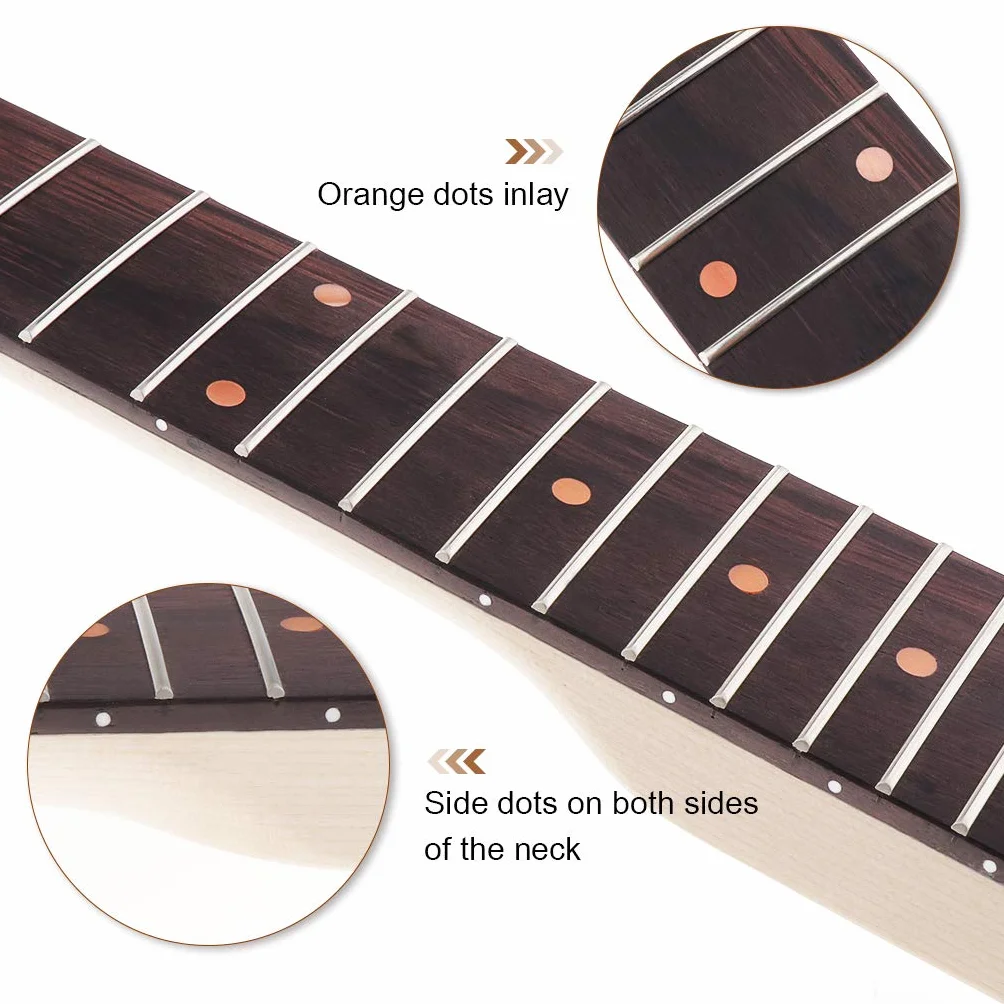 Gitara elektryczna szyja klonowa głowa palisander podstrunnica 24 progi IBZ zamiennik czarny