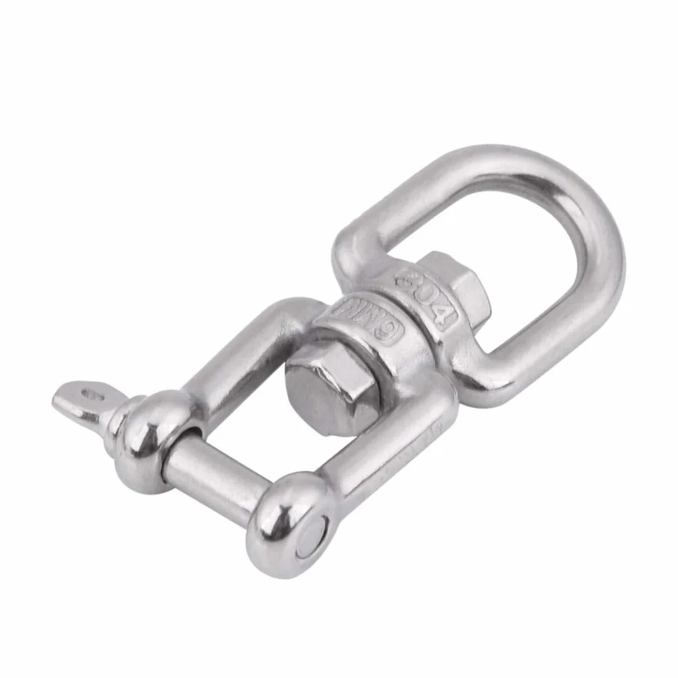 Obrotowy szekla Wytrzymały pierścień obrotowy ze stali nierdzewnej 304 Kołnierz zatrzaskowy Obrotowy szekla do podnoszenia (6 mm)