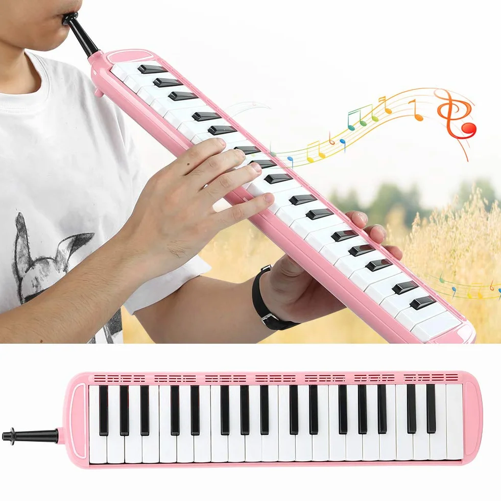 Melodica, wiatr instrument muzyczny fortepian instrument muzyczny praktyka instrumentu muzycznego instrument edukacyjny instrument melodyka, uczenie się dla dorosłych dla początkujących (różowy)