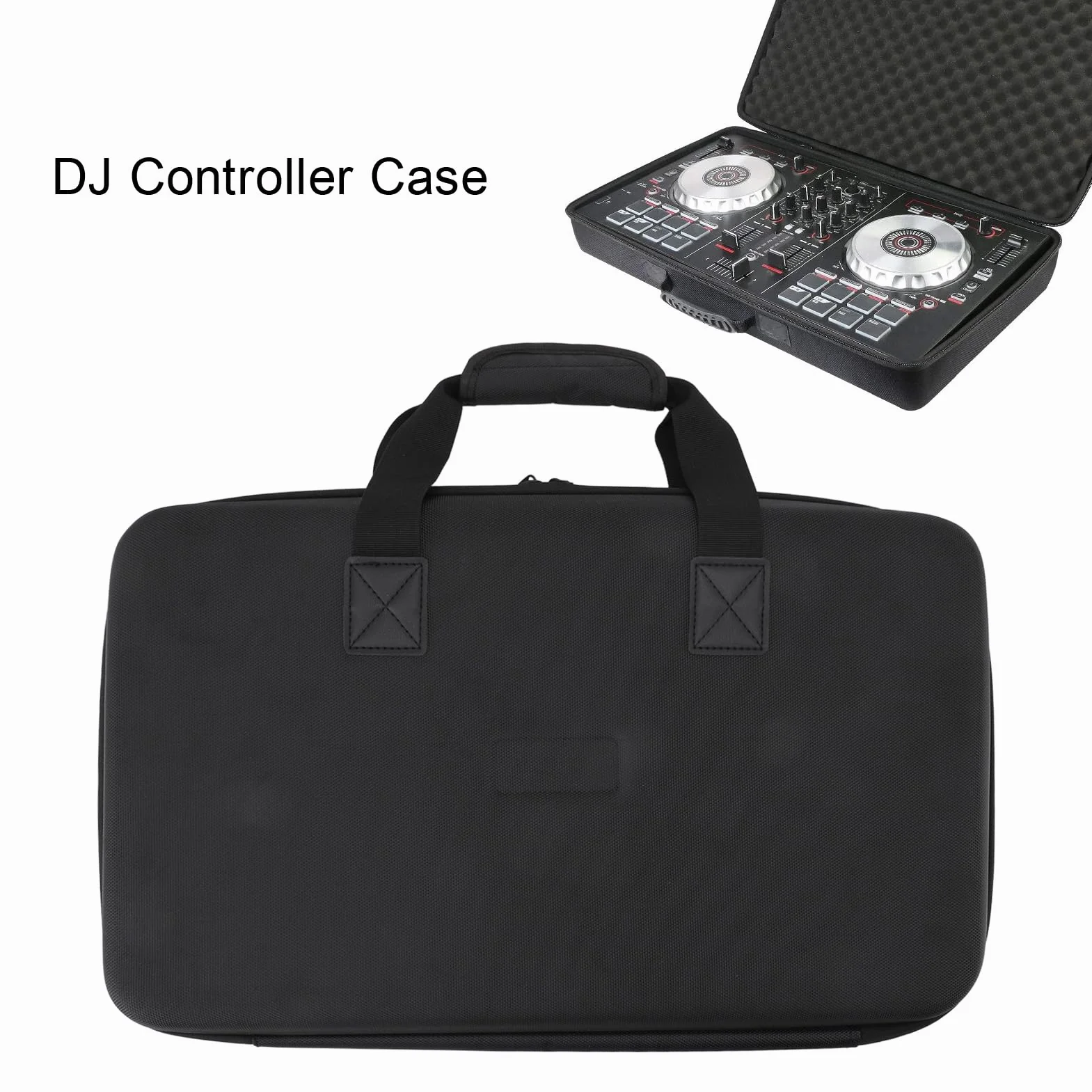 Bewinner DJ Controller Case for Pioneer DDJ FLX4, Wyściełana Torba Przenosząca z pianką pochłaniającą Wstrząsy, Jasna Podszewka Wnętrza, Regulowane Paski Bezpieczeństwa (50 * 30 * 8 cm)