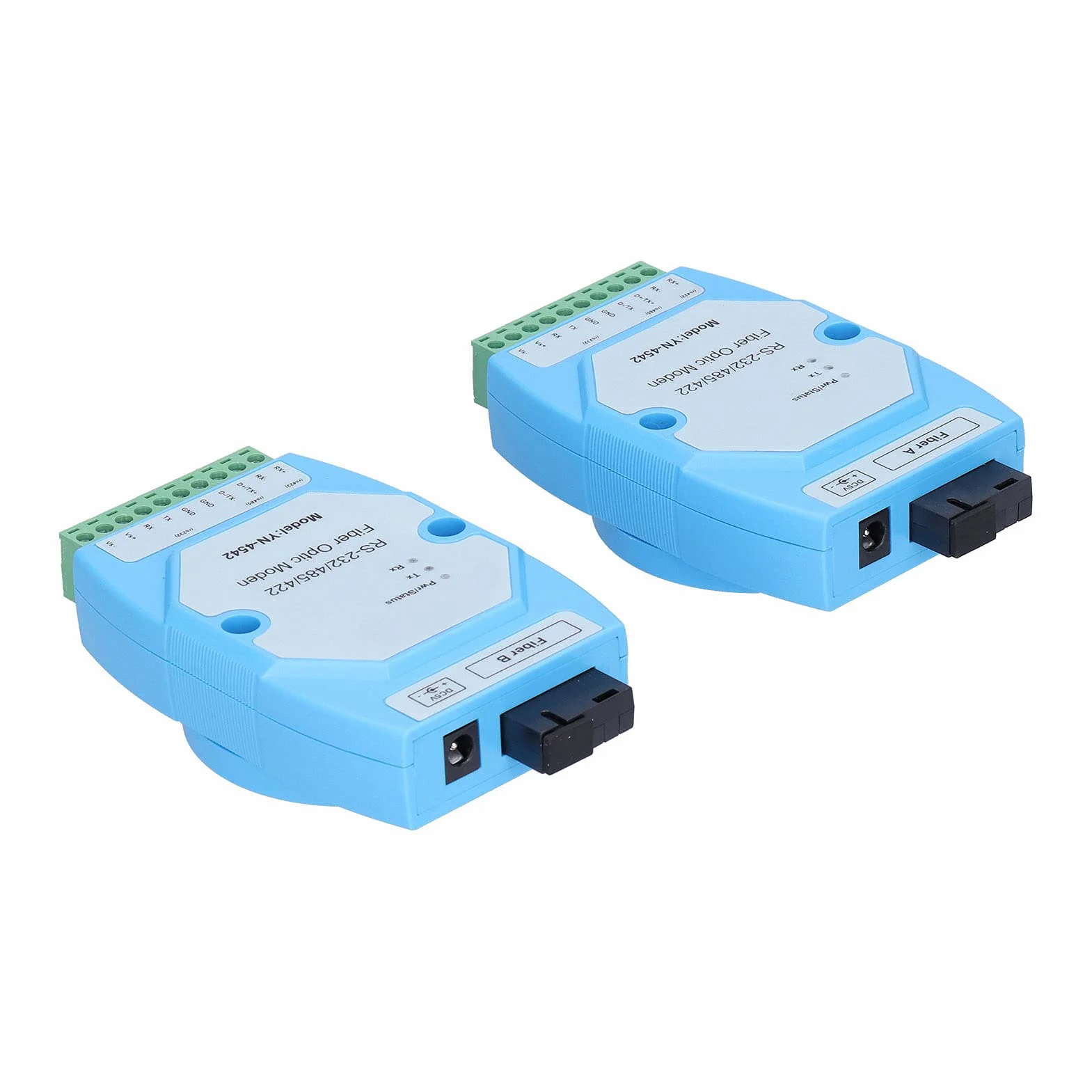 2 Szt. Konwerter RS485 na światłowody Dwukierunkowy Transceiver światłowodowy RS485 z Ochroną Przeciwprzepięciową RS-485 600 W