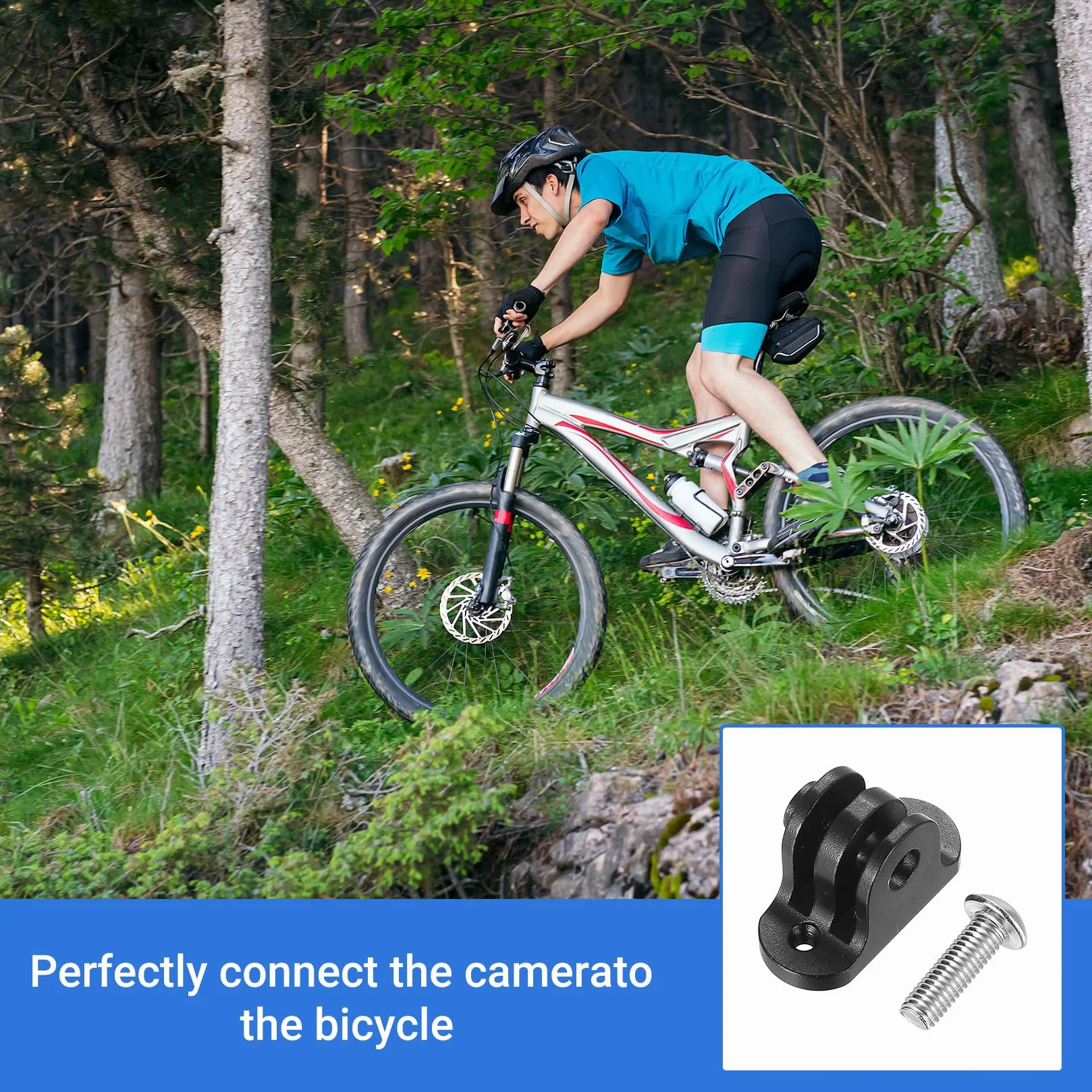 1 Komplet Uniwersalny Uchwyt Rowerowy do i Garmin, Adapter do Kamery Sportowej i Komputera Rowerowego, Kompatybilny z Garmin Edge (Rozstaw Otworów 22-24mm)