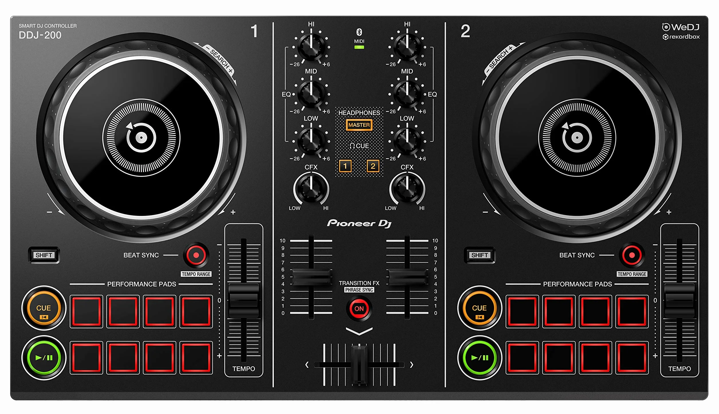 Pioneer DJ DDJ-200 Kontroler DJ, Czarny