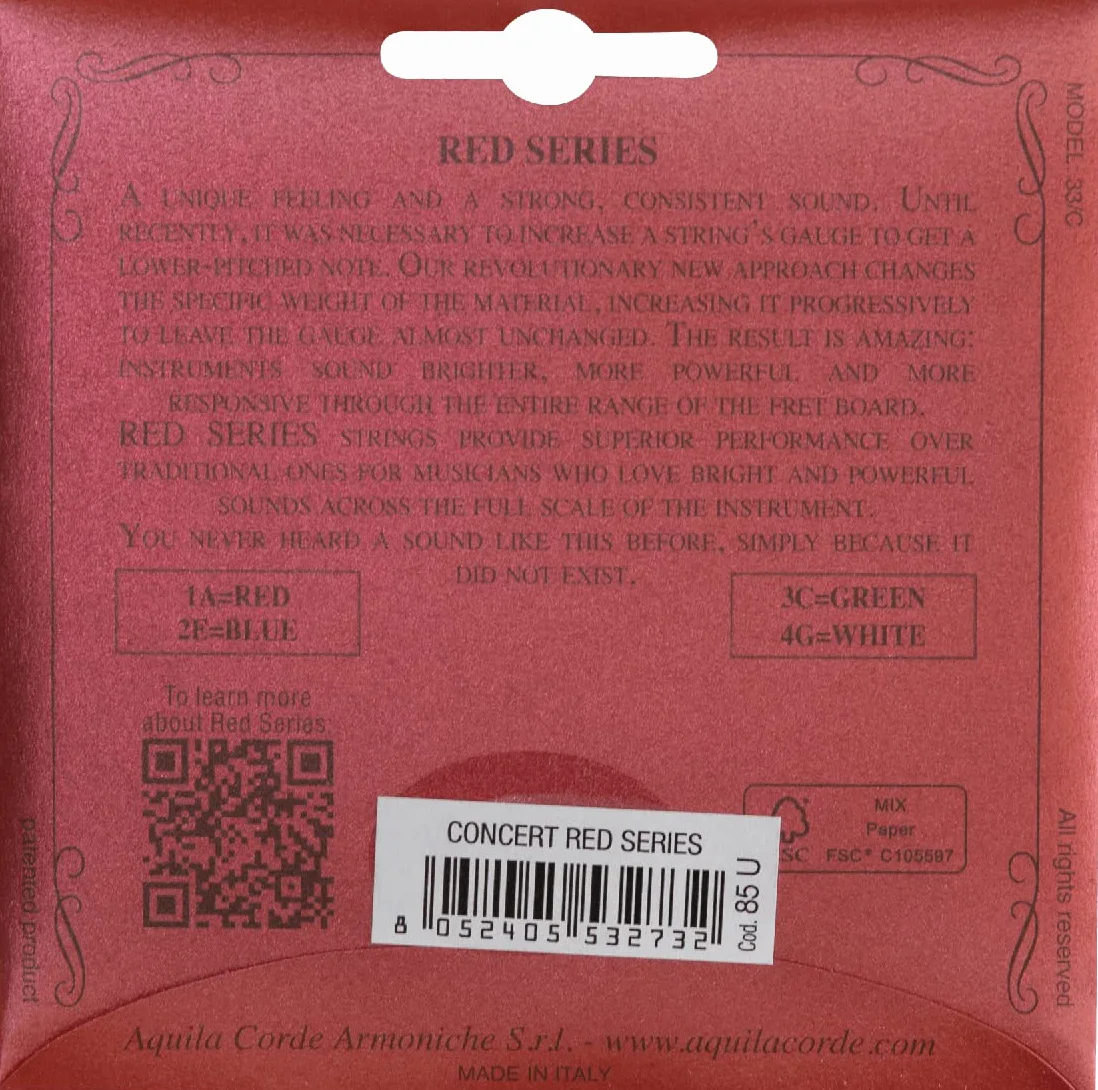 Aquila 85U ukulele koncertowe (regularne) Red Series Key of C - GCEA