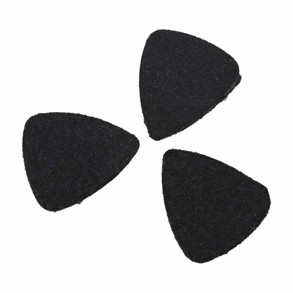 Dilwe 10 szt. plektronów z filcu wełnianego 3 mm do gitary ukulele (czarne)