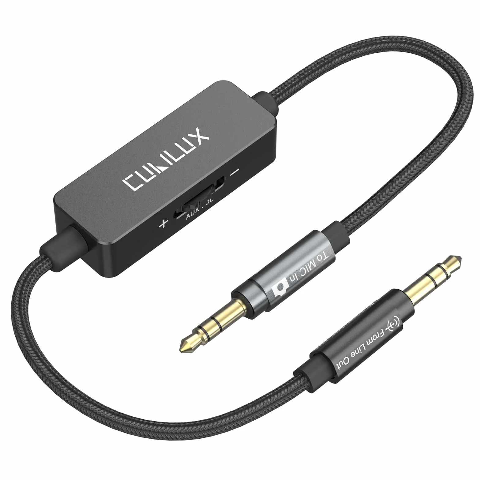 Kabel tłumiący Cubilux 3,5 mm Line Level do Microphone Level, przewód tłumiący 1/8 cala TRS Line Out do MIC In dla aparatu DSLR, kamery, rejestratora, 30 cm