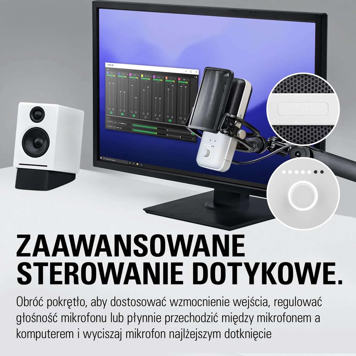 Elgato Wave:3 White, mikrofon USB premium do strumieniowania, gier i biura domowego
