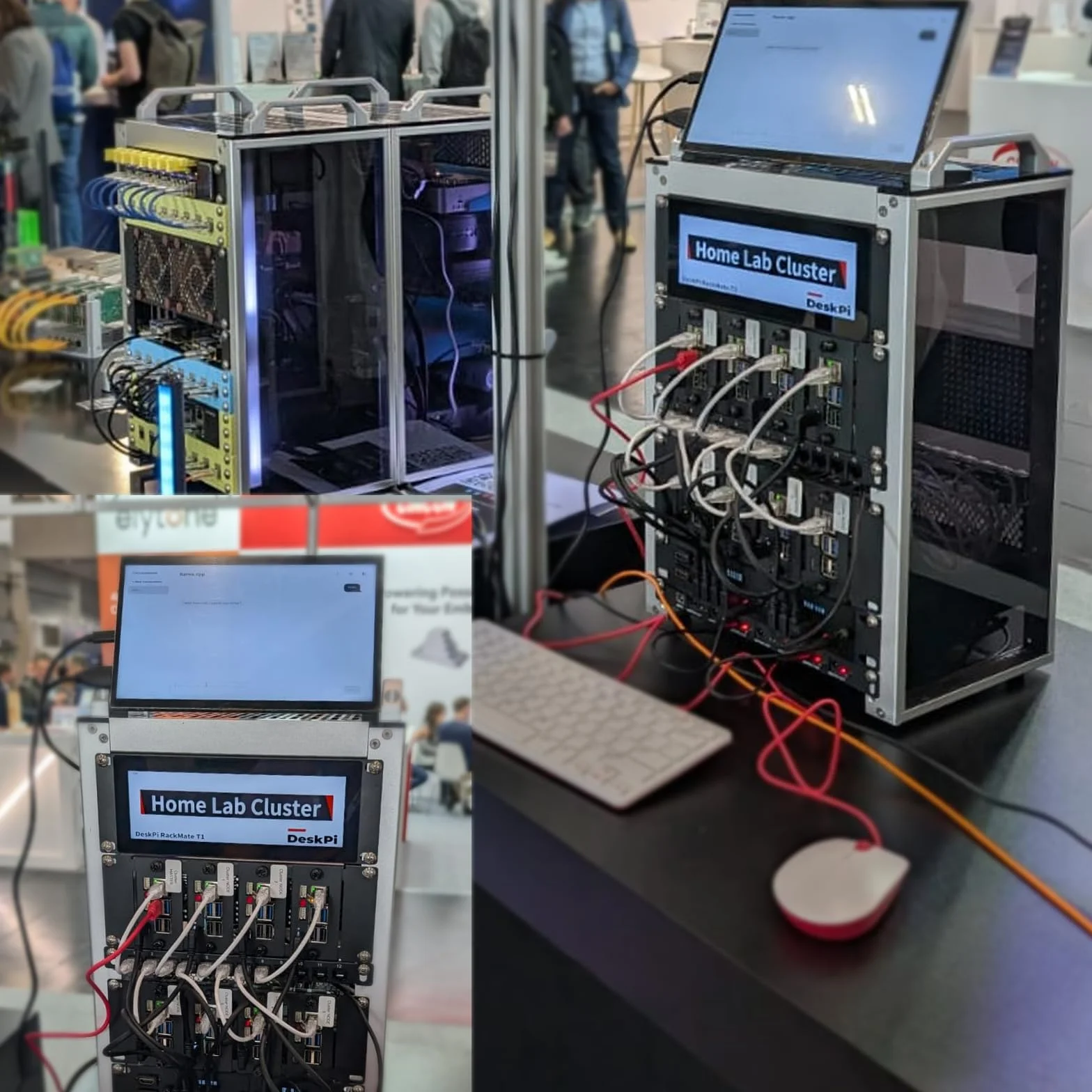 GeeekPi 7.84 calowy 1280 x 400 Pojemnościowy ekran dotykowy LCD Monitor do montażu na regał DeskPi RackMate T0/T1/T2 Szafka serwerowa
