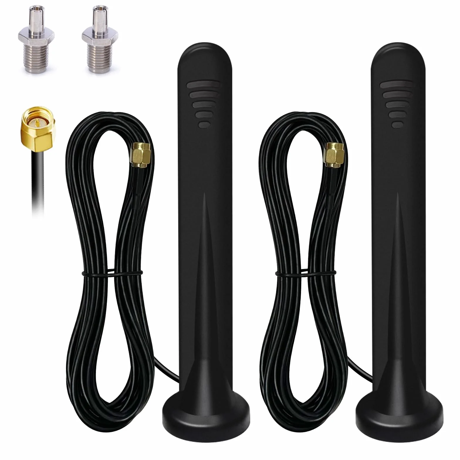 2 x antena 5G - wielokierunkowa 4G LTE i WIFI - 15DBI - złącza SMA i TS9 - podstawa magnetyczna - MIMO - kabel 3M - wewnątrz/na zewnątrz - router 3G/4G/5G/GSM/GPRS i bramka IoT - inteligentny dom