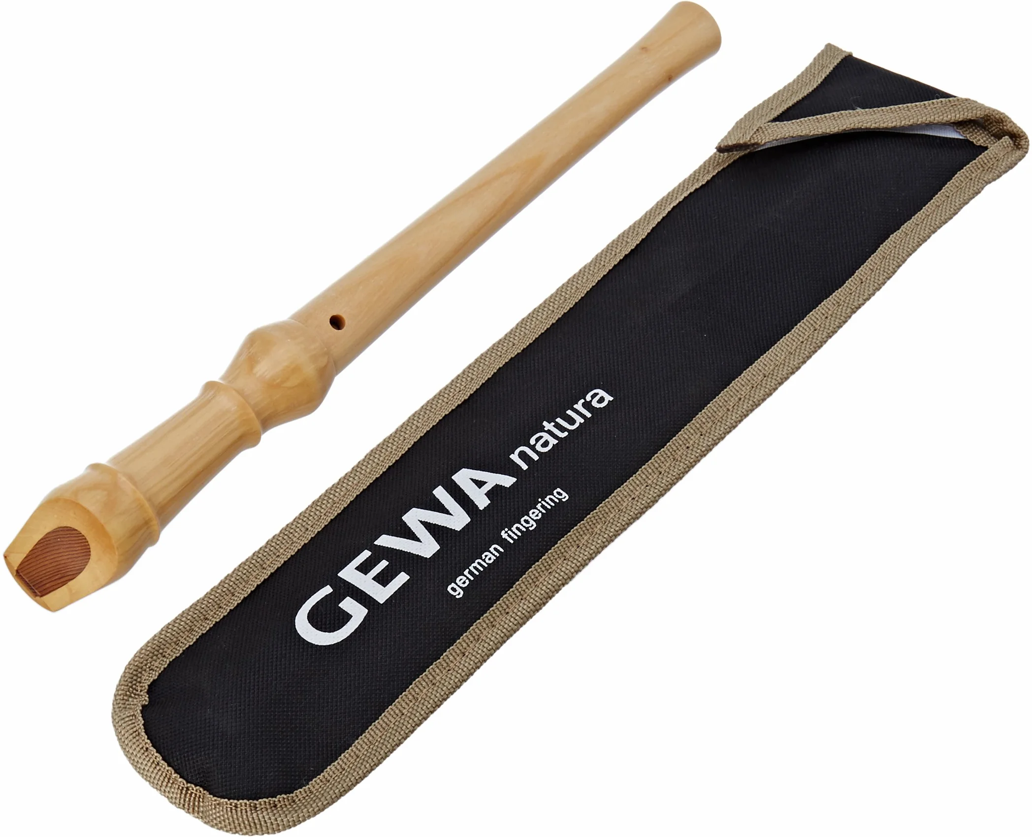 GEWA 700180 C-Sopran Blockflöte Natura dt.Griffweise mit Tasche,Wischer,Grifftabelle