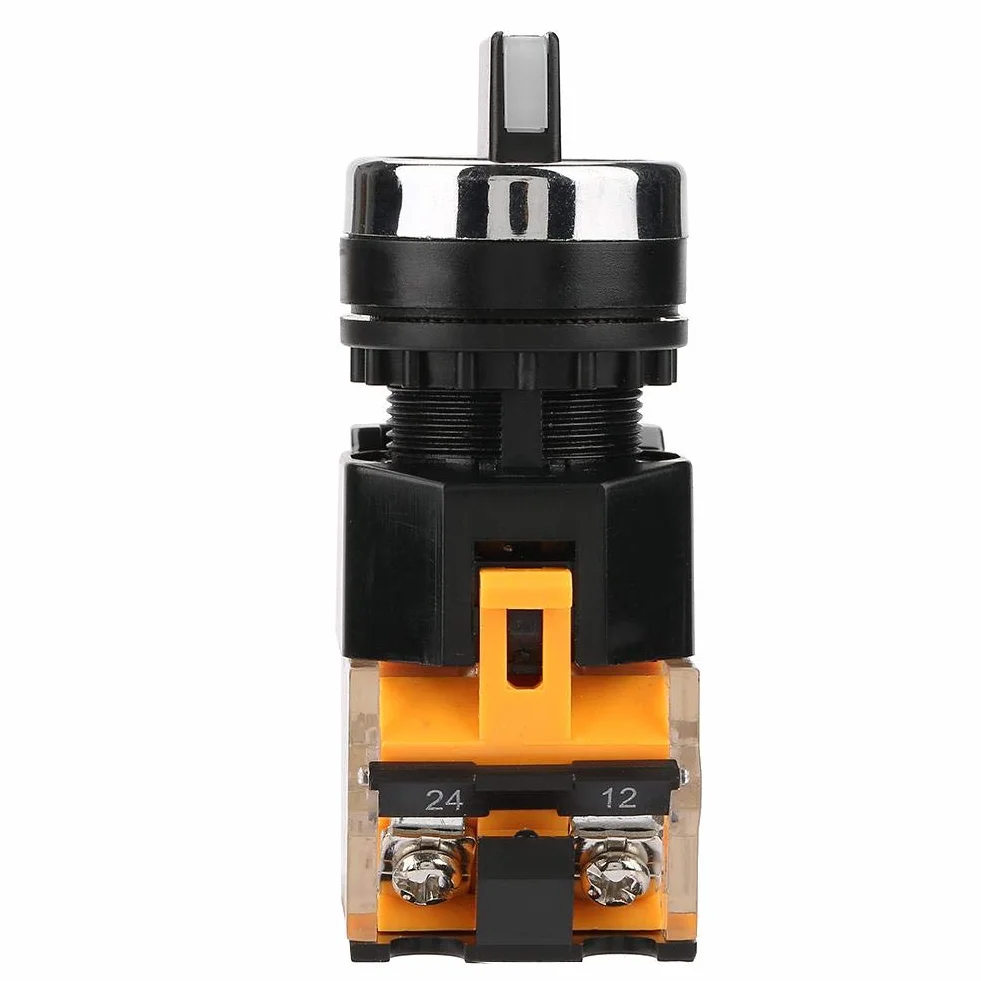 Momentary pokrętło LA38-11BX22 Mini 2 pozycje samoresetujący przełącznik obrotowy Momentary Switch 22 mm średnica otworu montażowego