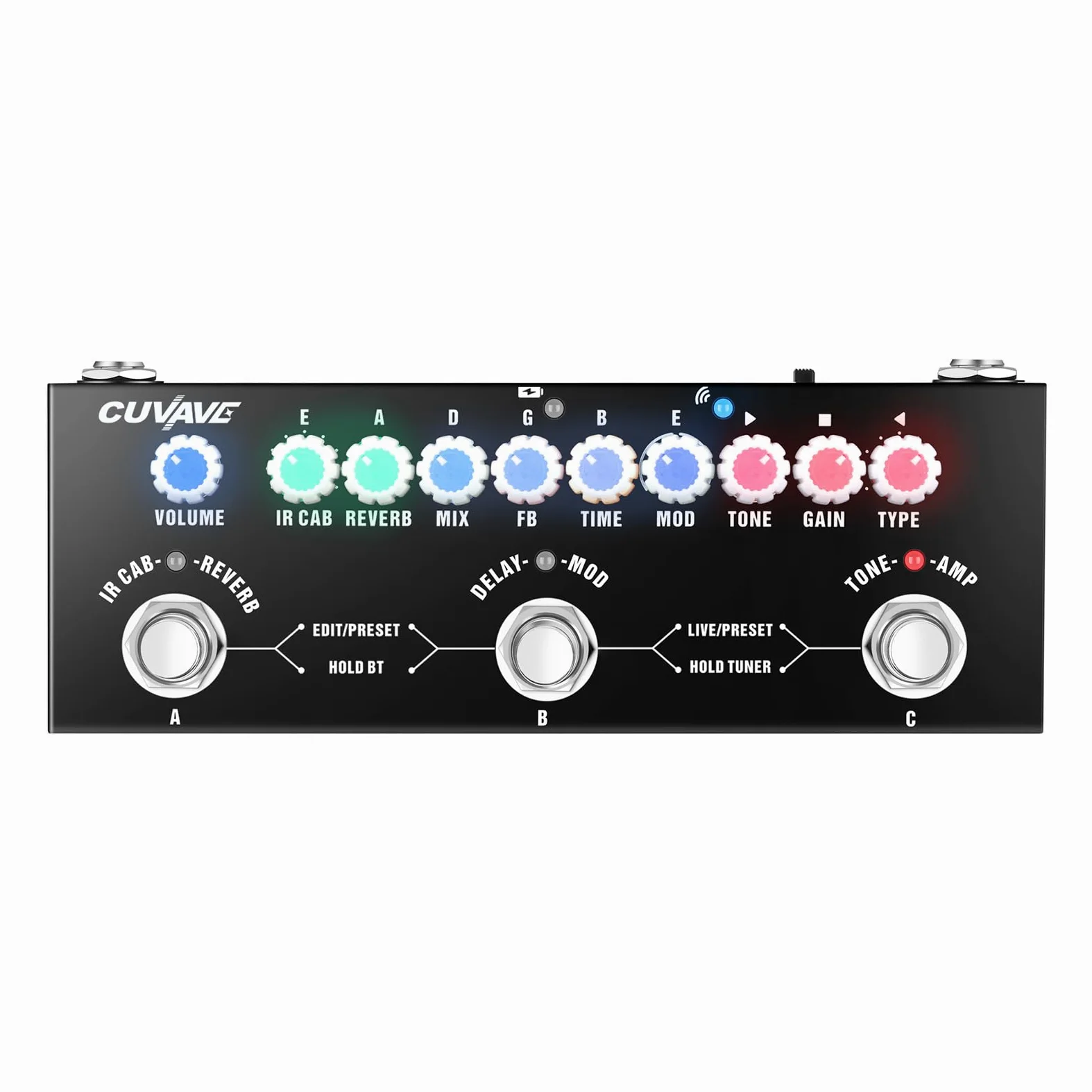 HUIOP CUVAVE CUBE BABY Przenośna wielofunkcyjna gitara elektryczna, z efektem kombinacji z bezprzewodowym odtwarzaniem muzyki, nagrywanie telefonu, funkcja interfejsu audio typu C,