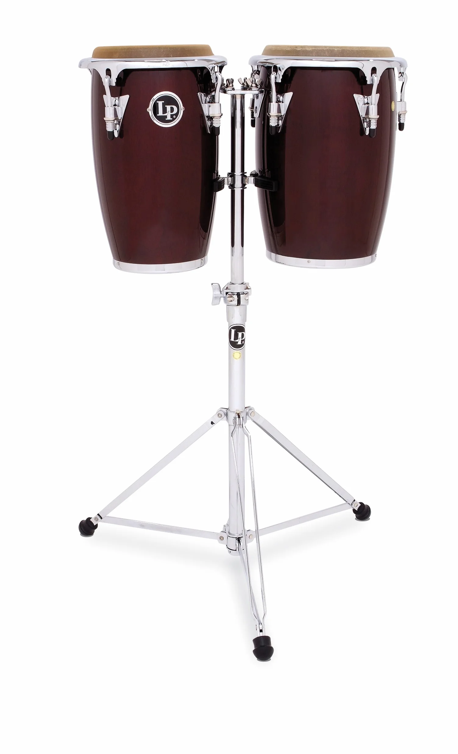 Latin Percussion LP Jr Wood Conga zestaw - czerwone wino/chrom