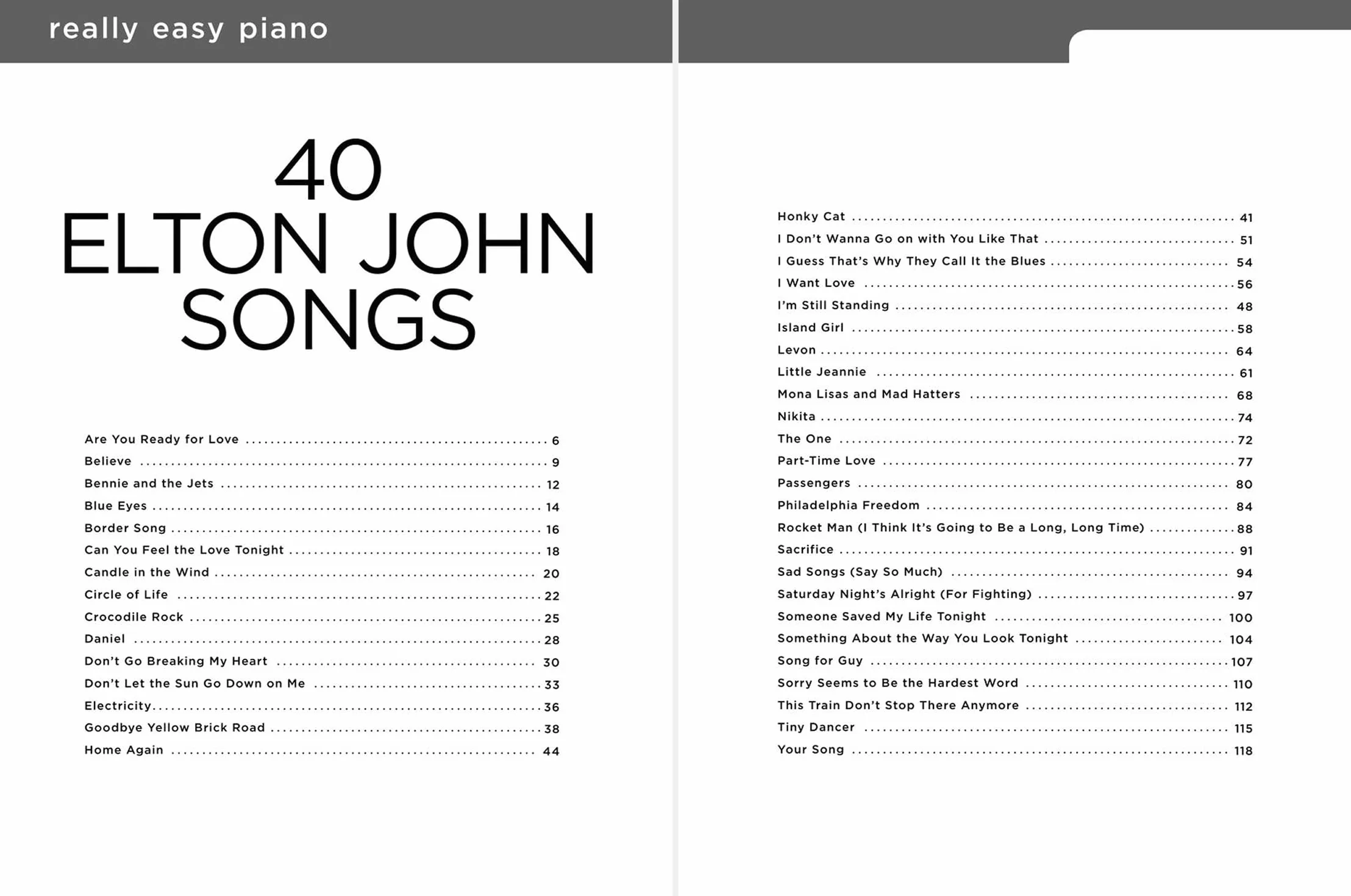 40 Elton John Songs: Really Easy Piano Series