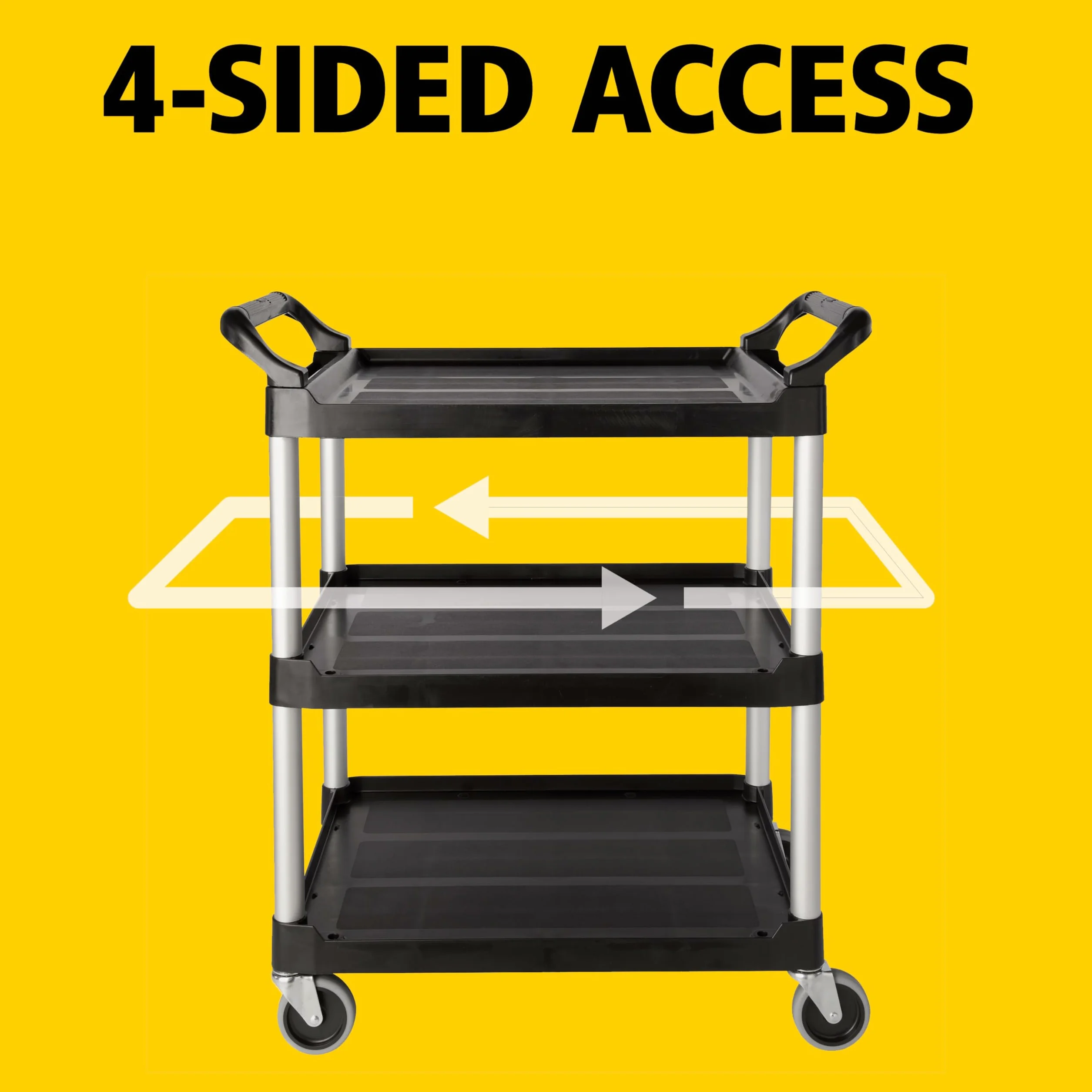 Rubbermaid Commercial Products, Rubbermaid Produkty Komercyjne Fg342488Bla Wózek Uzytkowy 3 Pólki Wózek Serwisowy, Czarny