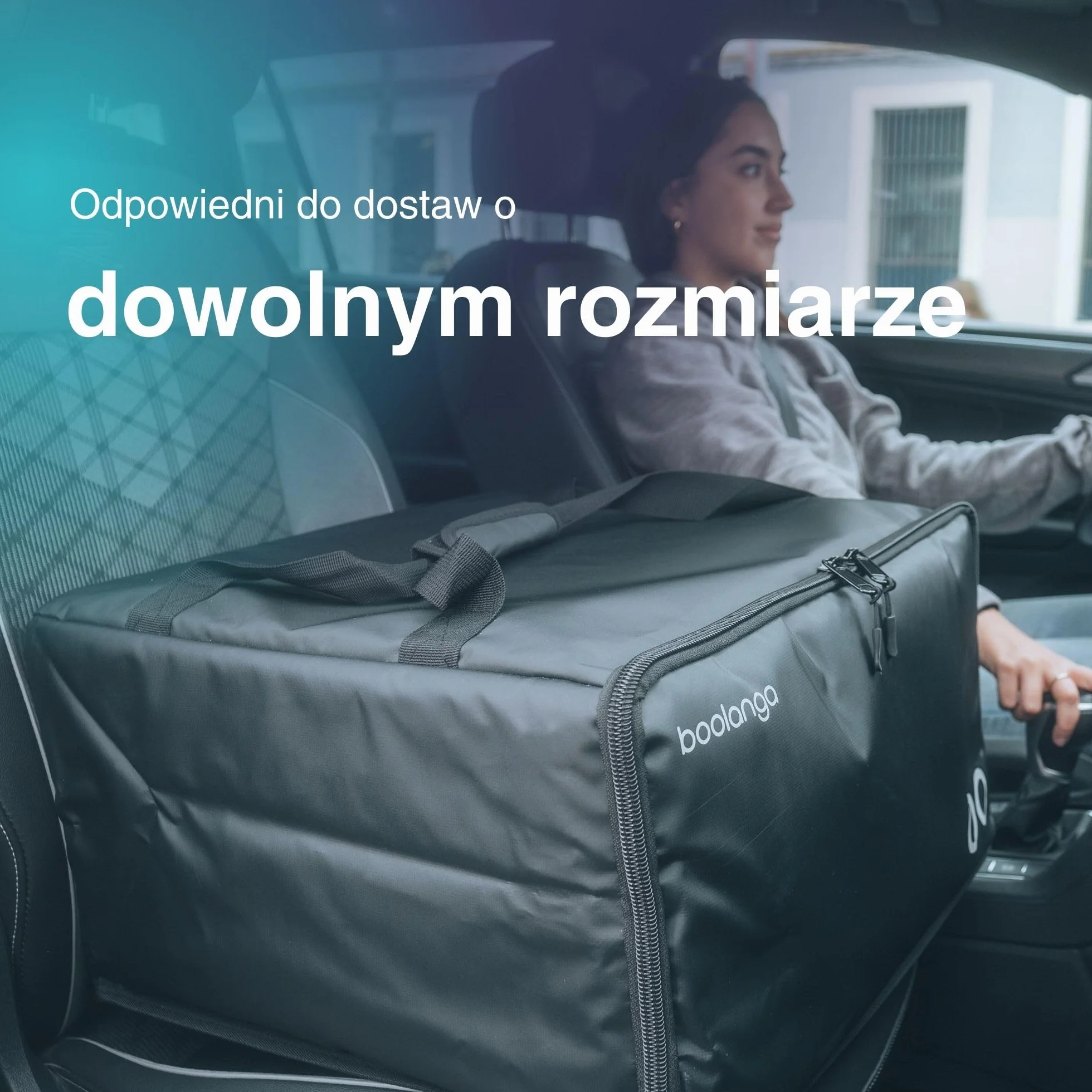 Teleskopowa sześcienna 89 l, izolowana torba na żywność, rozszerzalna funkcjonalność, 100% wodoodporna, w pełni składana, paski odblaskowe, zaprojektowana dla profesjonalnych kurierów, Czarny
