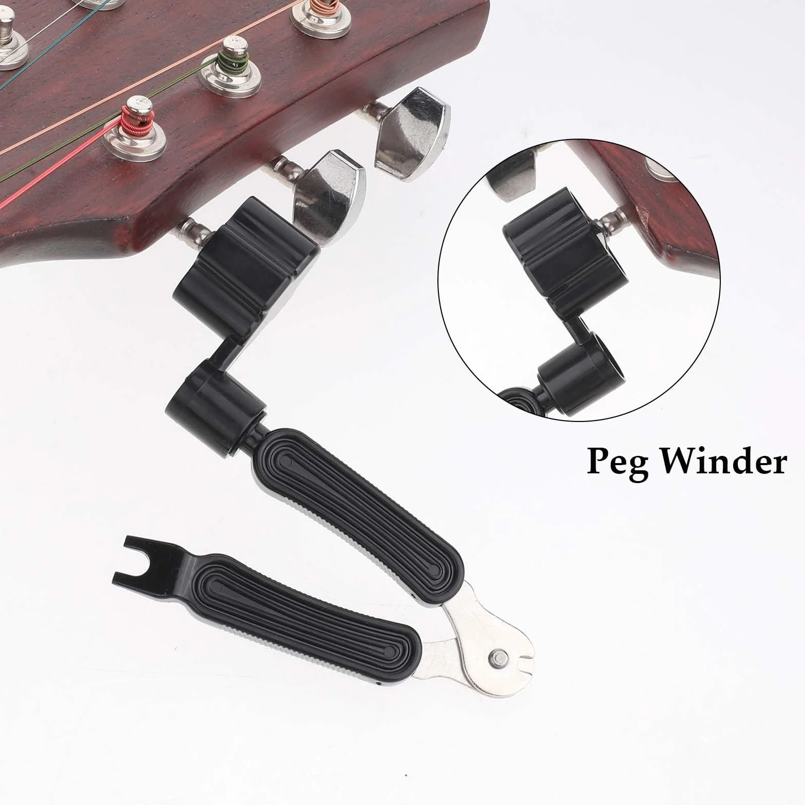 Styquenzer Sztywniak do strun gitarowych, 3-w-1 sztywniak do strun gitarowych, szpula do strun gitarowych, nożyczki do strun, ściągacz do strun, ściągacz do strun gitarowych, sztywniak do strun