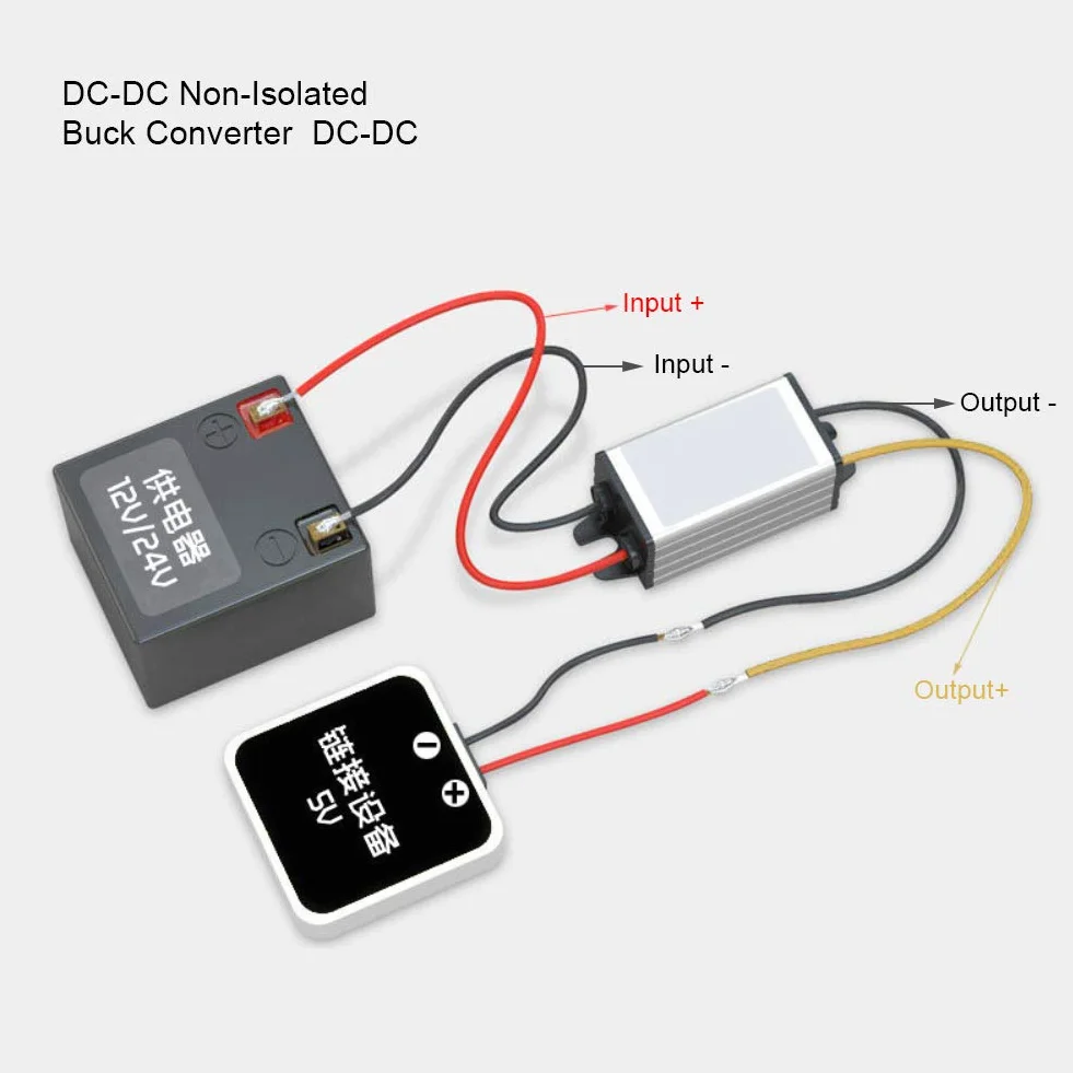 Jadeshay Konwerter prądu stałego, konwerter prądu stałego 12 V/24 V na 5 V, zasilacz 5 A, zmieniacz napięcia konwertera mocy samochodowej, moduł zasilacza regulatora napięcia wysokowydajnego