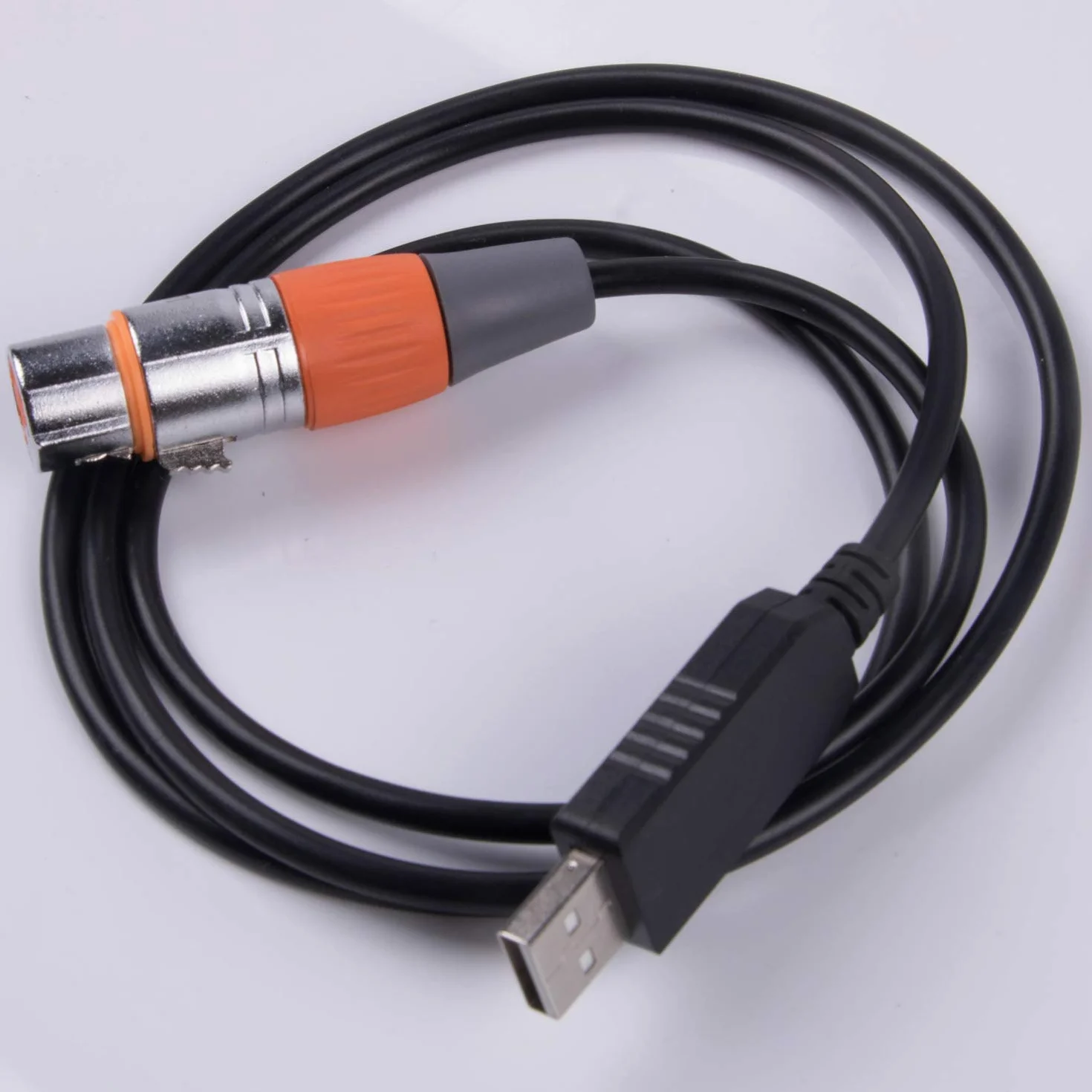 Kabel sterujący USB na DMX RS485 adapter konwerter FTDI XLR 3-pin 1,8 m czarny do oświetlenia scenicznego