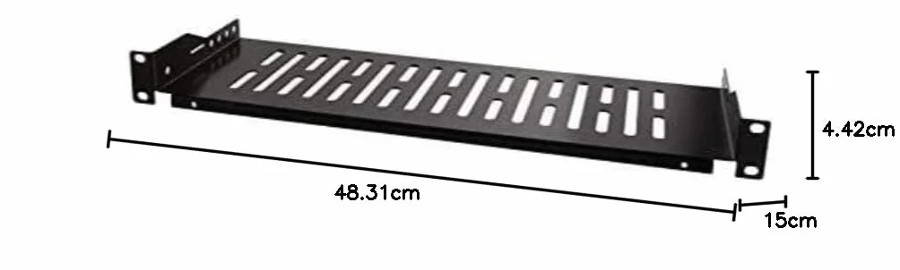 LogiLight 48,3 cm (19 cali) półka montażowa, tylko przód (T-150 mm), czarna
