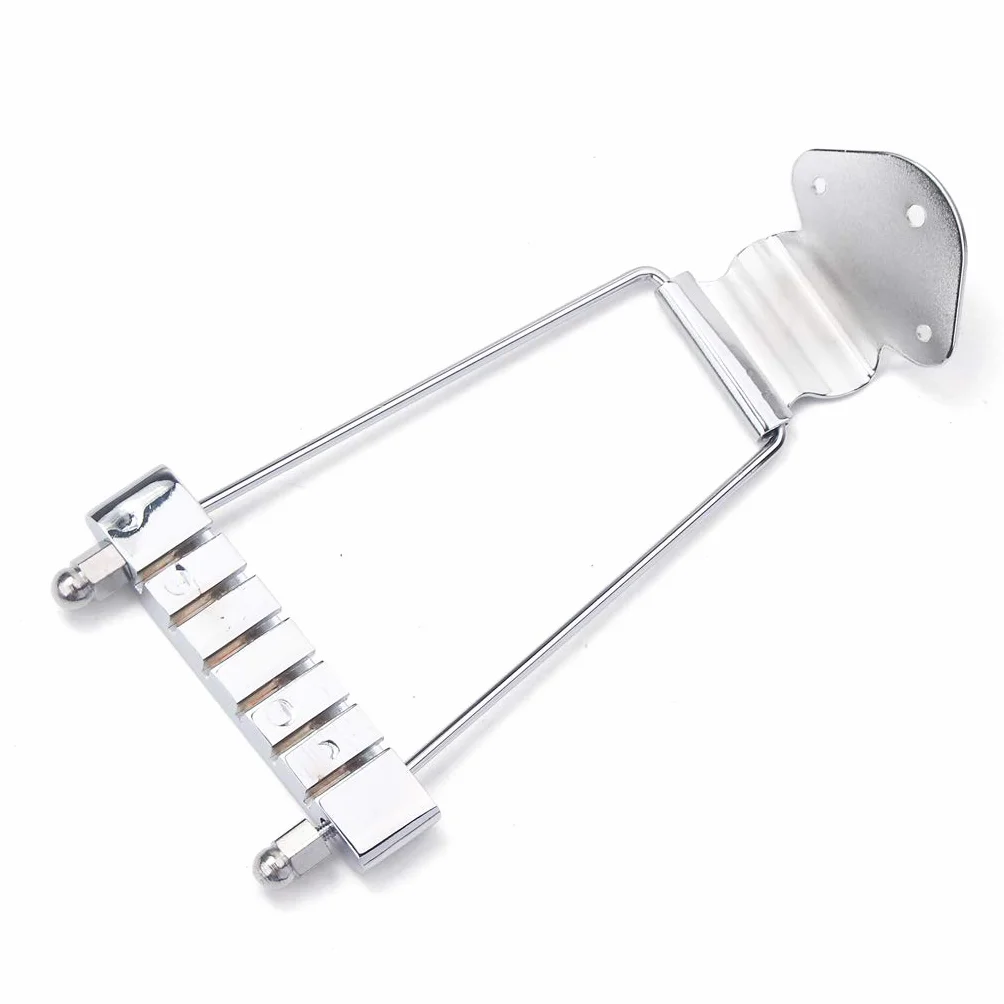 Alnicov 6-strunowy mostek trapezowy do gitary z fornirem do gitary jazzowej Archtop - chromowany