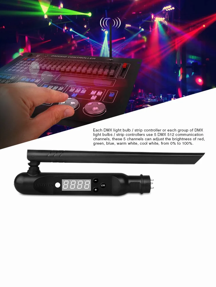 LGIDTECH Nadajnik FUTD01 Mi.Light DMX512, działa tylko z konsolą DMX512, nie działa z oprogramowaniem komputerowym i oscyloskopem