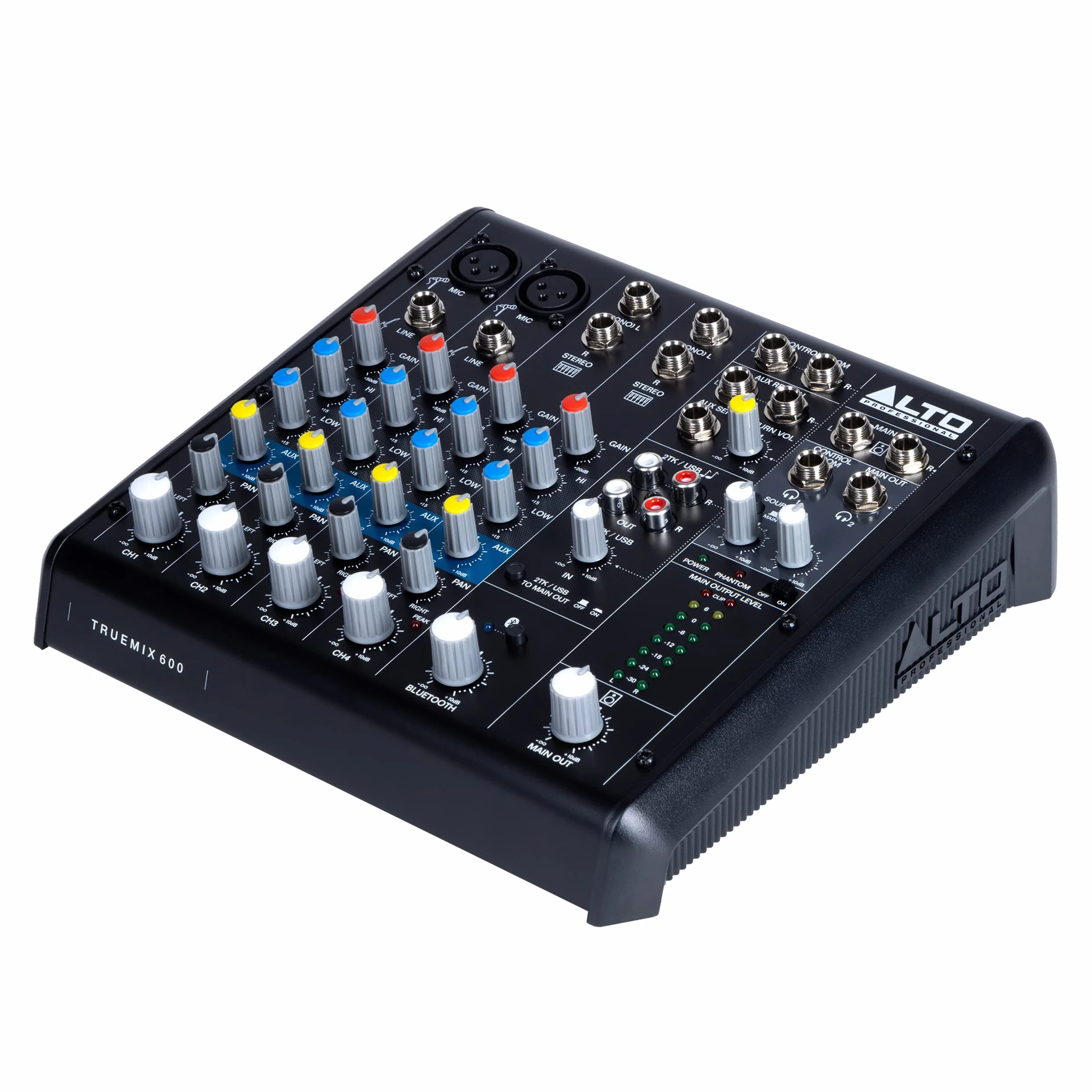 ALTO TrueMix 600 Mikser z 2 Wej. Mikr. XLR i Interfejsem USB Audio i Bluetooth do Podcastów, Występów, Streamowania, Nagrywania i DJ-ingu, PC, Mac