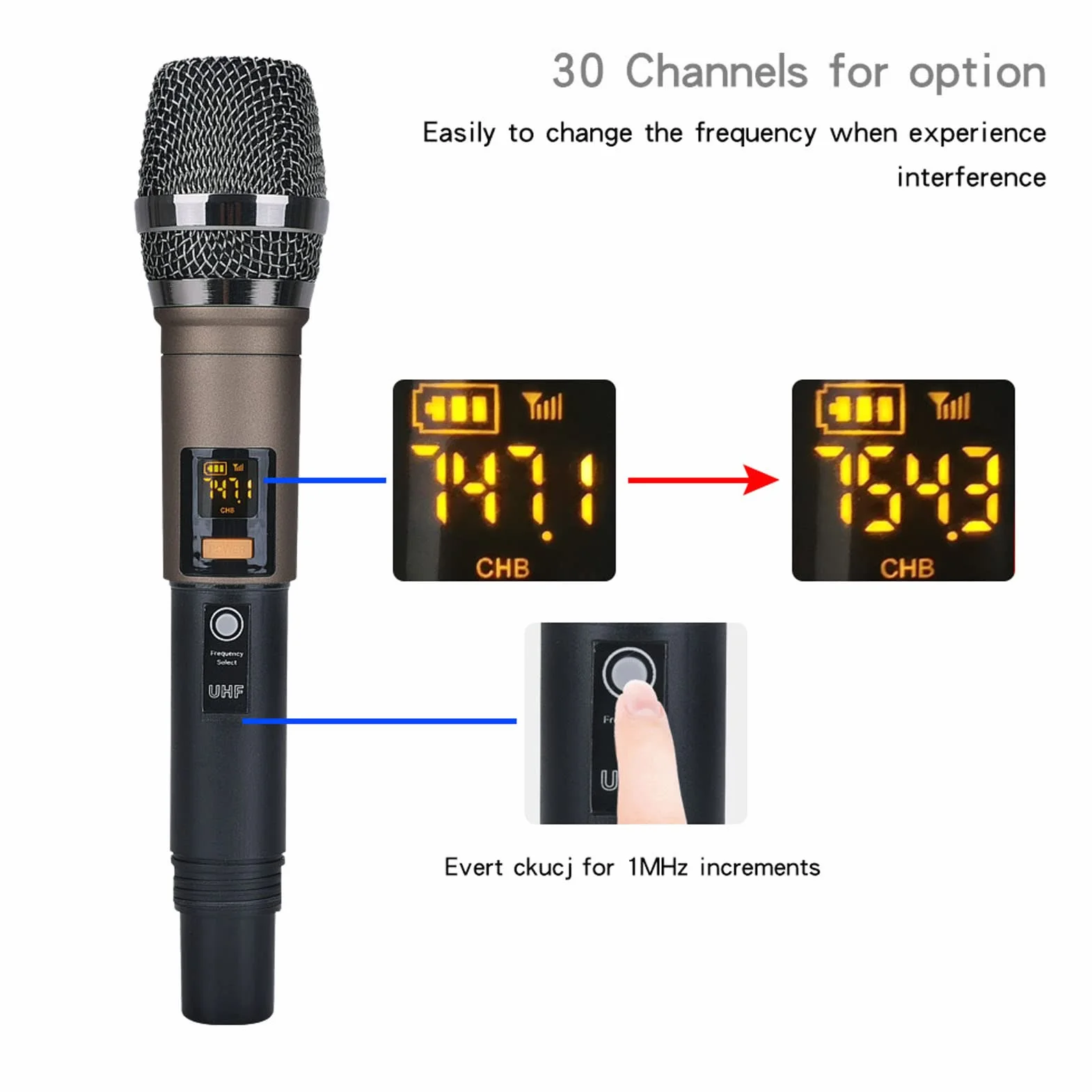 4-kanałowy Mały Mikser Stereo, Mikser Stereo Bluetooth U Disk lub MP3 Play, z 2 Bezprzewodowymi Mikrofonami Ręcznymi, Idealny do Domowego Karaoke, Wesela, Imprezy