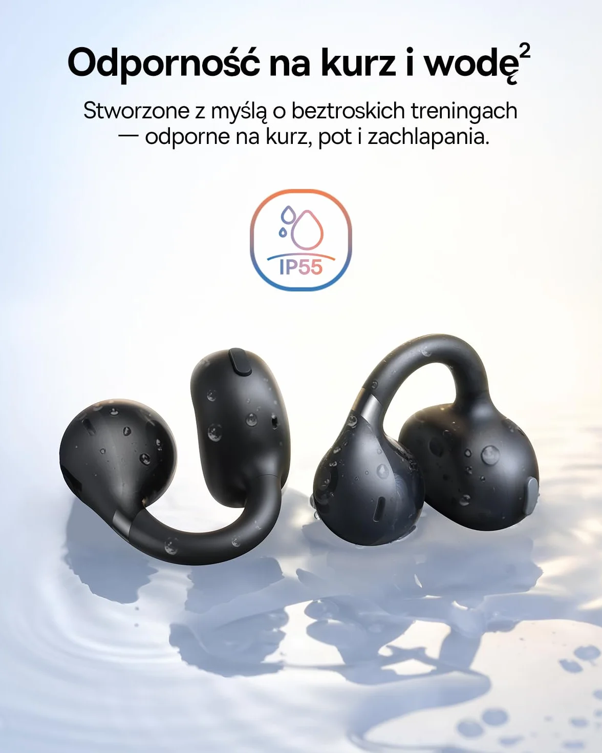 Baseus BC1 Open Ear słuchawki, klips na uszy z imponującym dźwiękiem, adaptacyjne wzmocnienie basów, Bluetooth 6.0, redukcja szumów podczas rozmów, IP55, akumulator 38H, lekkie Buds - Interstellar