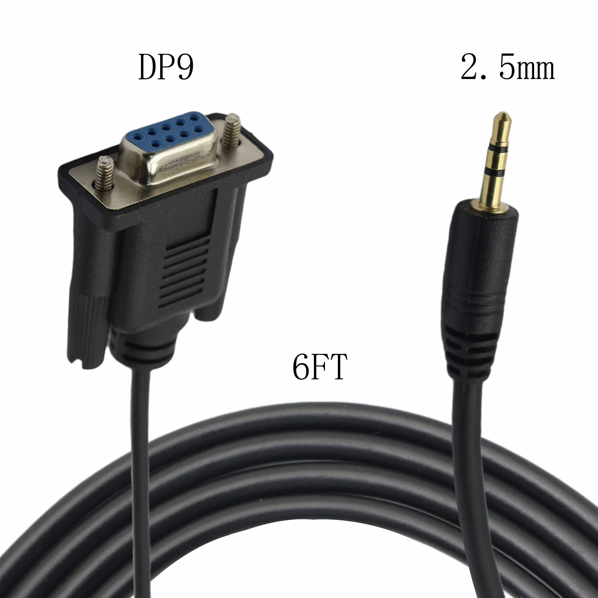 DB9 żeński do 2,5 mm, stereo 2,5 mm jack do DB9-F 9-pinowy kabel konwertera portu szeregowego RS232