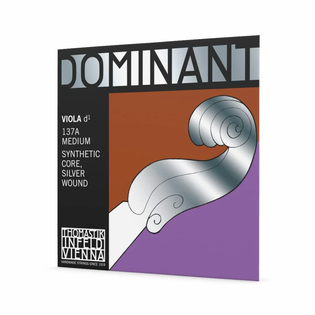 Thomastik Einzelsaite für Viola 4/4 Dominant - D-Saite Nylonkern Silber umsponnen, mittel