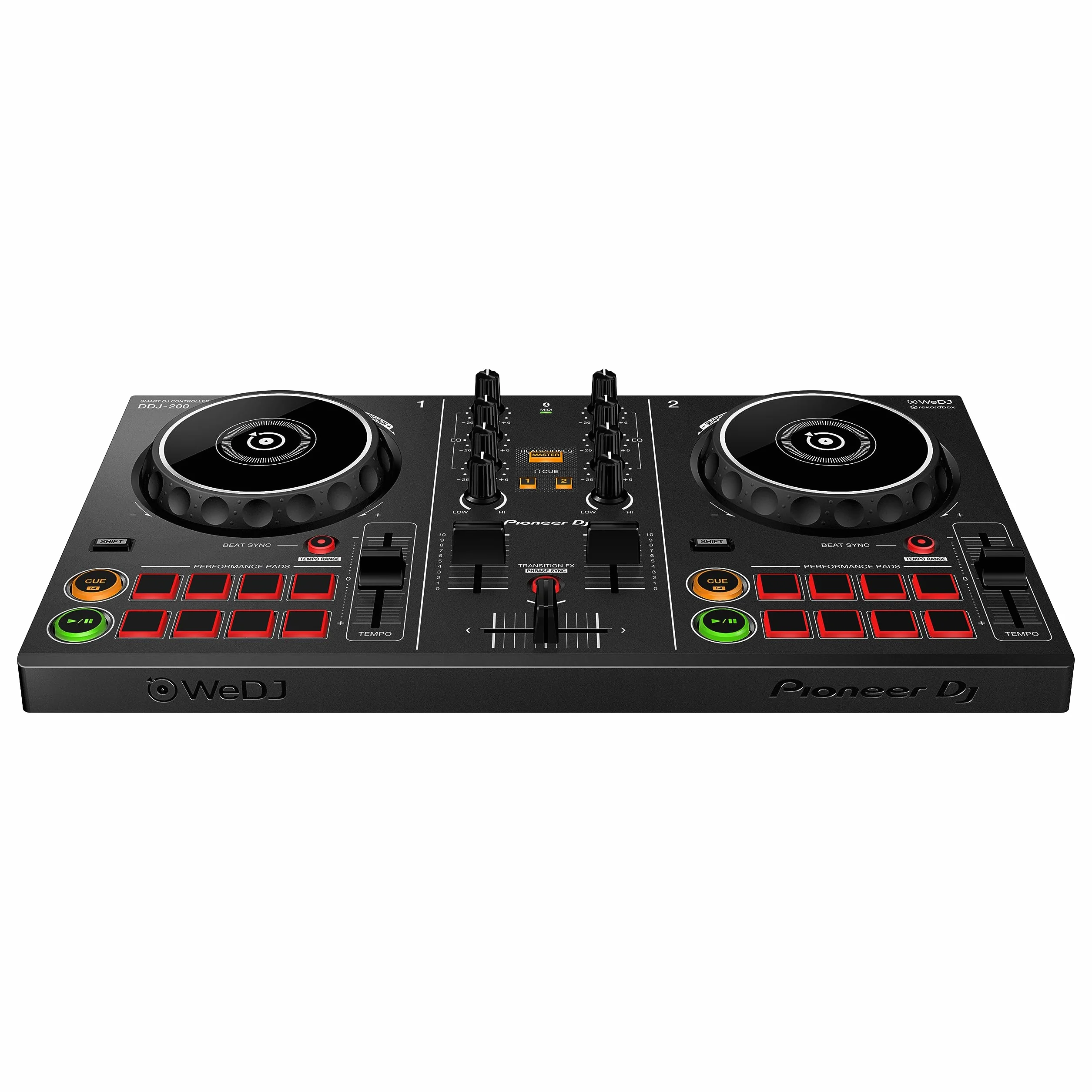 Pioneer DDJ-200 – kontroler wejścia Bluetooth dla DJ-ów ze smartfonem, czarny