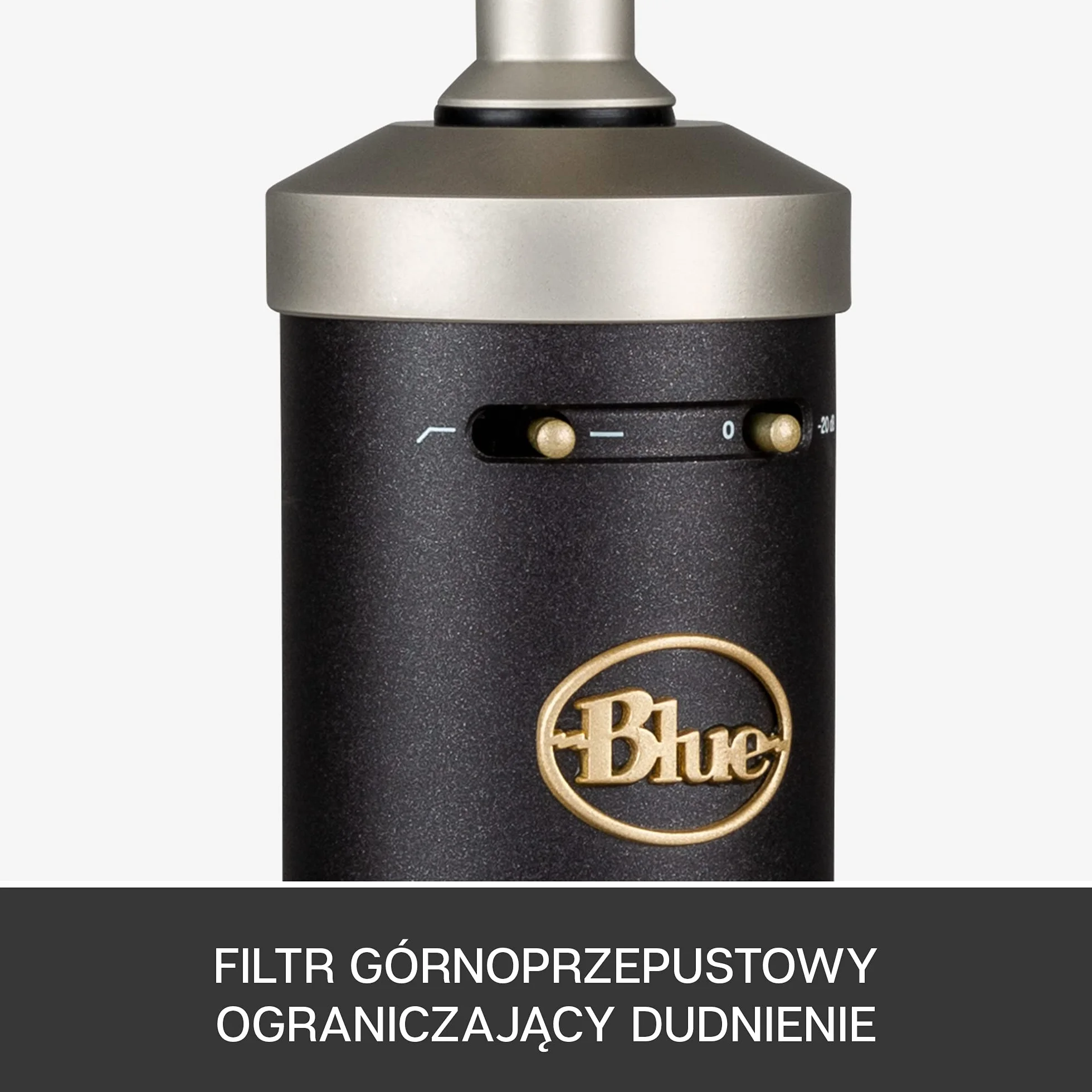 Blue Baby Bottle SL XLR Mikrofon Pojemnościowy Kardioidalny do Pro Gamingu, Nagrywania, Streamingu, Podcastów, Shockmount, Filtr Górnoprzepustowy, Ciepły Dźwięk Vintage, Ochronne Etui - Czarny