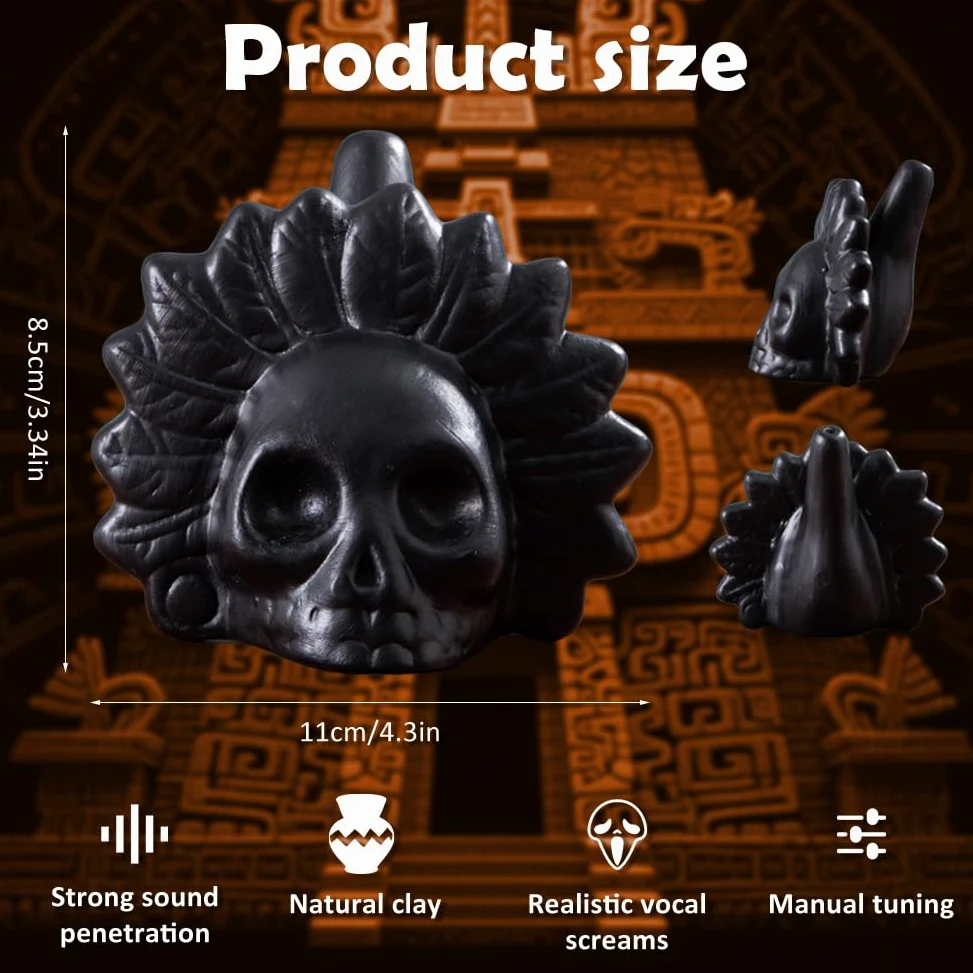 Aztec gwizdek śmierci, autentyczna, ludzka gwizdek śmierci, najgłośniejsza gwizdek na poziomie 125+ decybeli, krzyk Azteków (A)