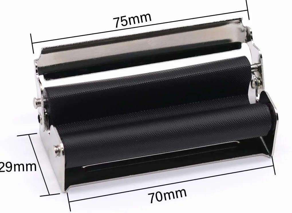 Zestaw: 2 sztuki ręcznej tokarki do papierosów, 70 mm, metalowa tokarka z instrukcją obsługi (może nie być dostępna w języku polskim) + gratis naklejka na szczęście