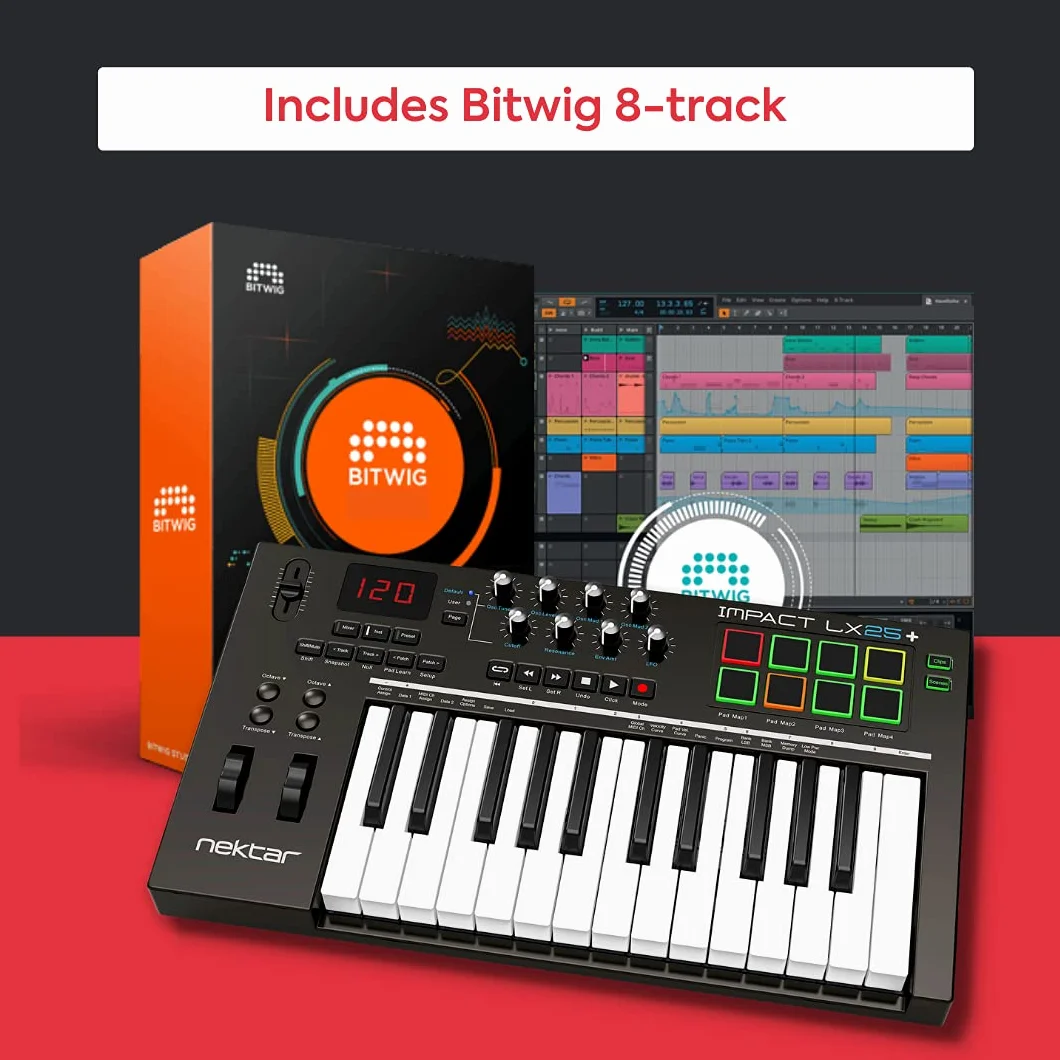 Nektar Impact LX25 Plus 25-klawiszowy kontroler klawiatury MIDI USB