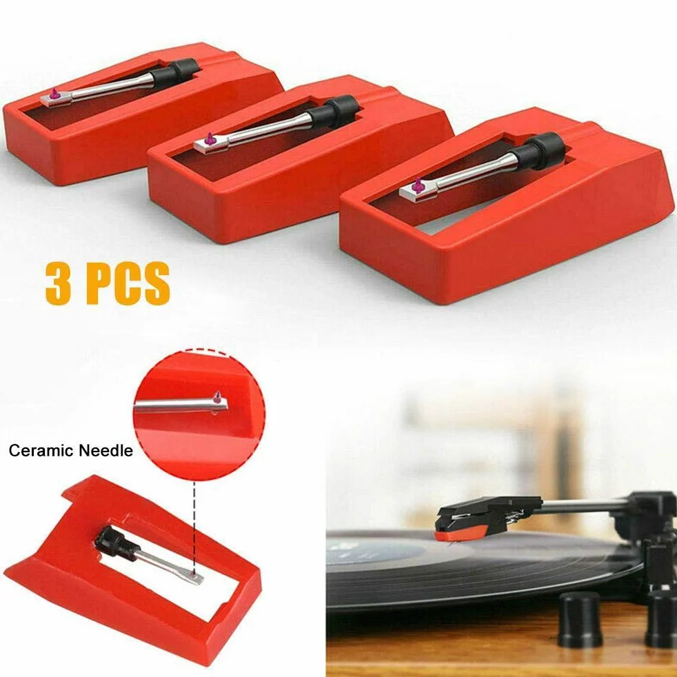 Igła do gramofonu, igły do gramofonu, zamiennik rysika do Crosley, Victrola, Jenson, ION, gramofon igłowy, zamiennik rysika do gramofonu, 3 szt