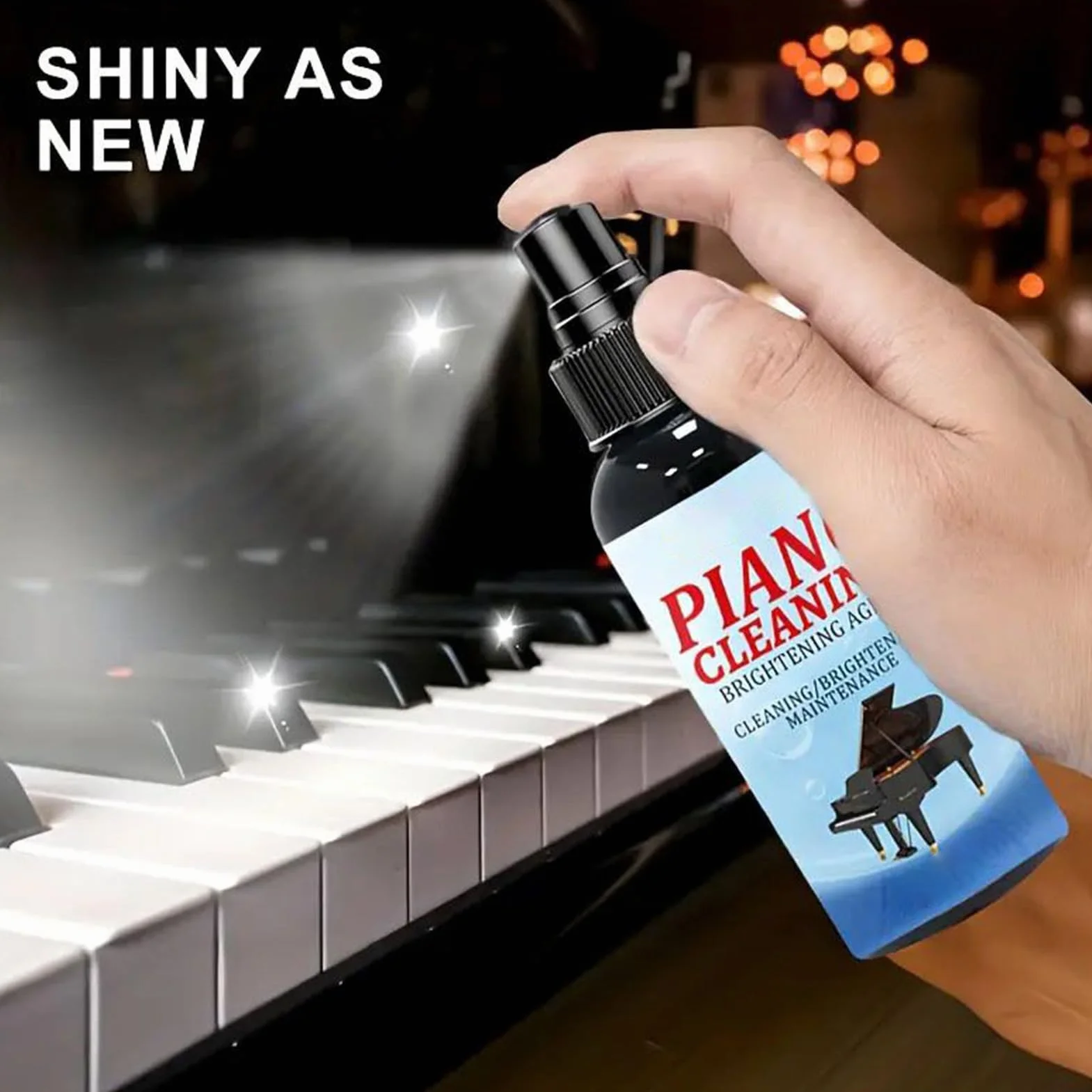 Płyn Do Czyszczenia Klawiszy Fortepianu | Środek Do Polerowania I Czyszczenia Klawiszy Pianina | 100 Ml Płyn Usuwający Plamy I Odcinki Palców | Klawiatur Muzycznych I Komputerowych