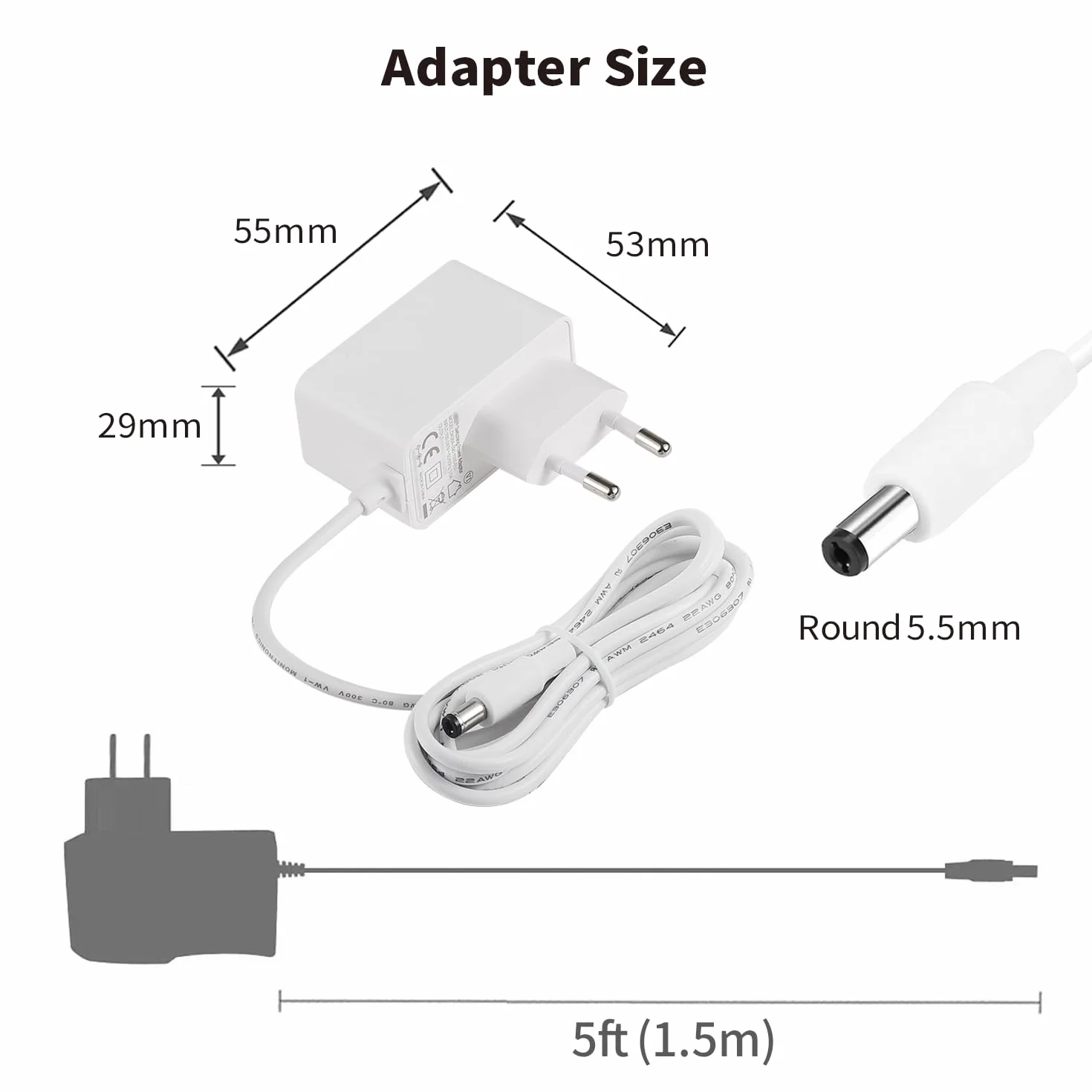 9 V 1 A kabel sieciowy, kompatybilny z tp-link tapo C200 C210 C100 WLAN IP, tapo C310 Outdoor WLAN, C320WS, TC60, TC70, ładowarka, biały