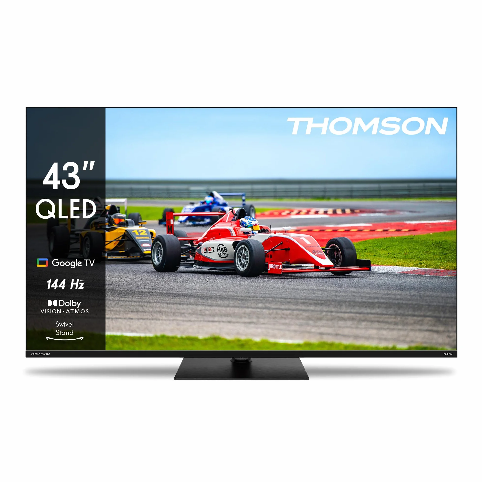 THOMSON 43 Cali (109cm) QLED Pro 144Hz Google Smart TV, Wi-Fi, Dolby Audio, HDR10, Bluetooth 5.1, Triple-Tuner (Kabel/Satelita/Antena), HDMI, CI+, A+ Płyta - 43QG7C14