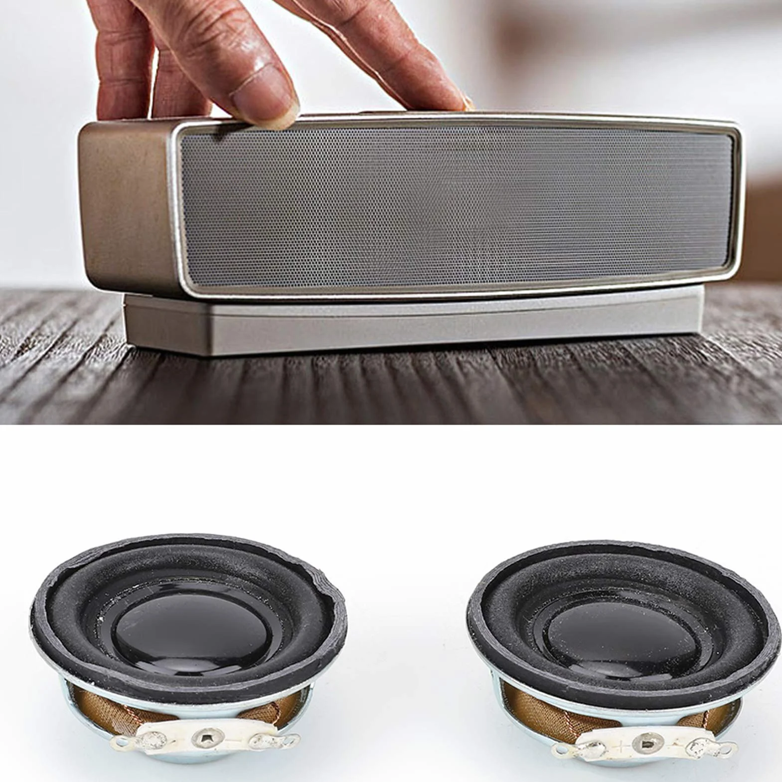 Głośnik 3 W 4 Ω 2 szt Mini głośnik ze wzmacniaczem 4 cm z magnesem premium Metalowa obudowa zewnętrzna Długa żywotność Instalacja domowa dla Muzyki, Samochodu, Małych urządzeń