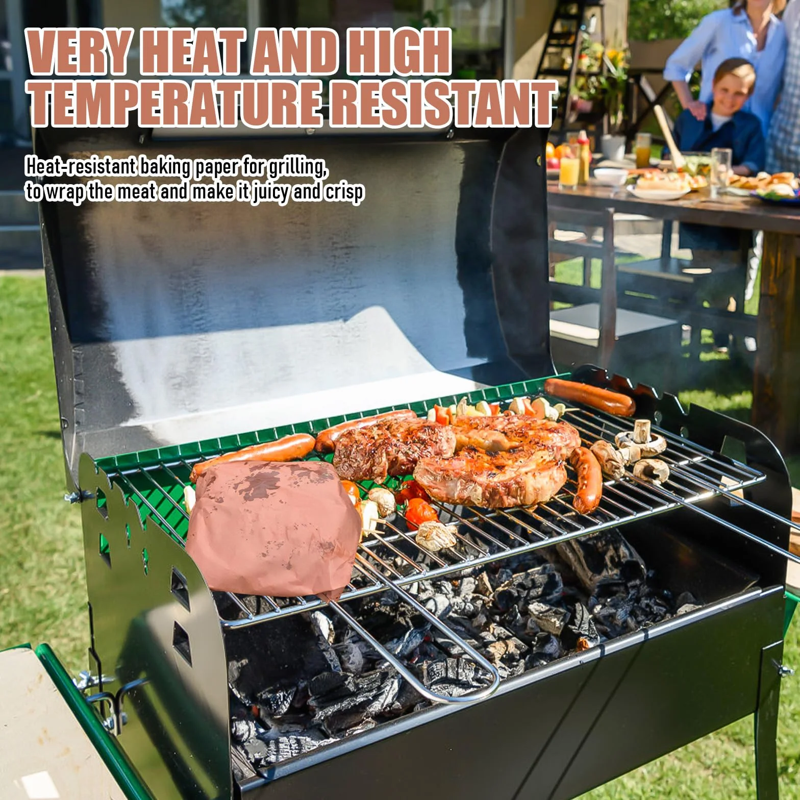 Różowy papier rzeźniczy w rolce Butcher Paper BBQ 30 cm x 18 m papier do grillowania, papier typu kraft, rolka do grilla, BBQ, wędzarni, ryb, mięsa