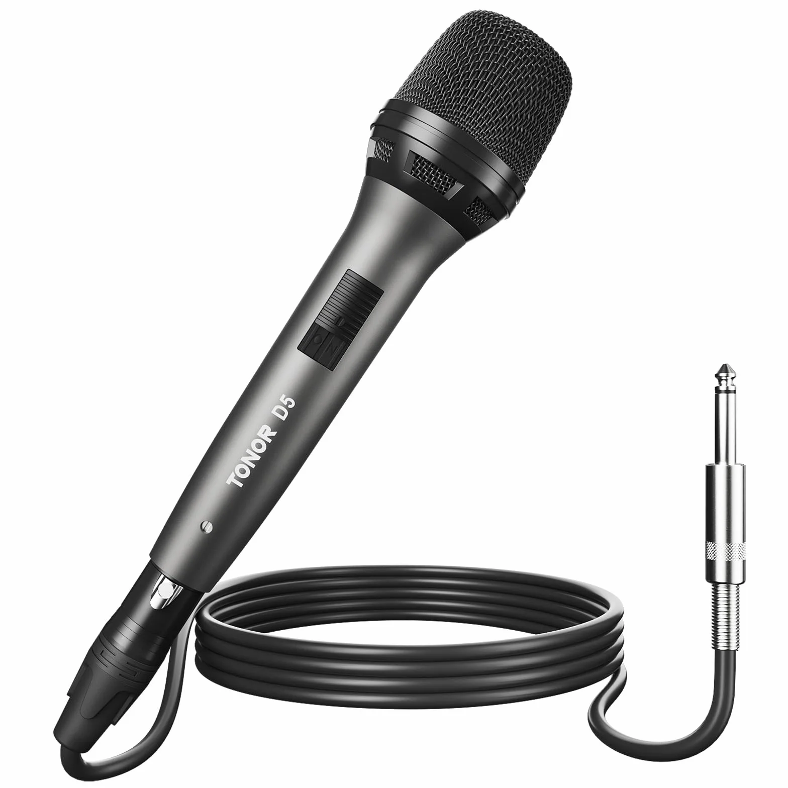 TONOR Dynamiczny Mikrofon Wokalny do Śpiewu, Ręczny Przewodowy Mikrofon do Karaoke, Kardioidalny Mikrofon Studyjny z Kablem XLR o Długości 4.5M, Odpowiedni do Głośników, Mowy i Aktywności