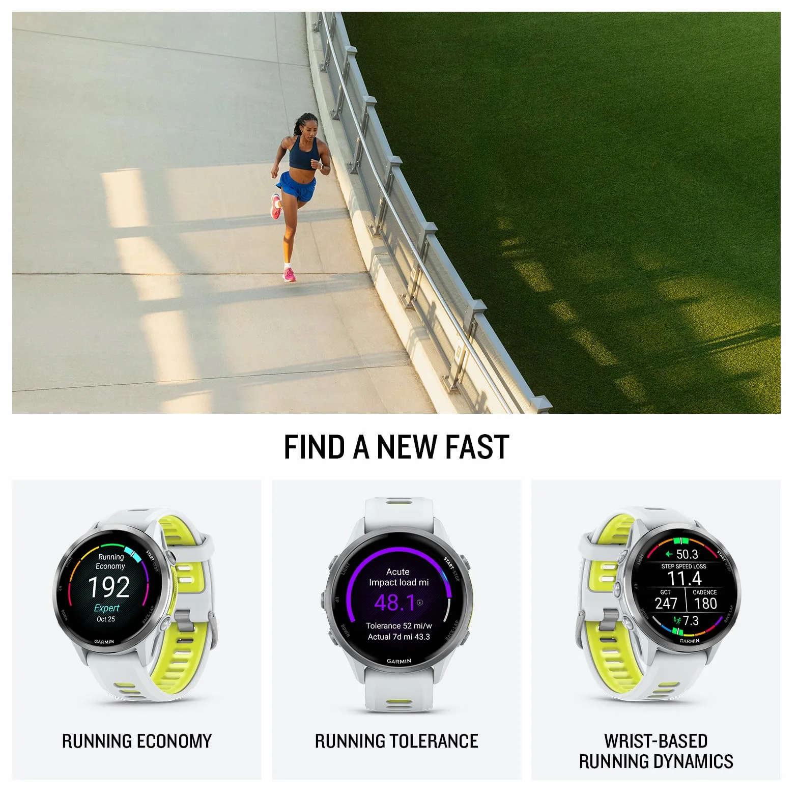 Garmin® Forerunner® 970, Premium GPS Running and Triathlon Smartwatch, AMOLED Display, Built-in LED Flashlight, Titanium with Whitestone Case and Whitestone/Translucent Amp Yellow Band