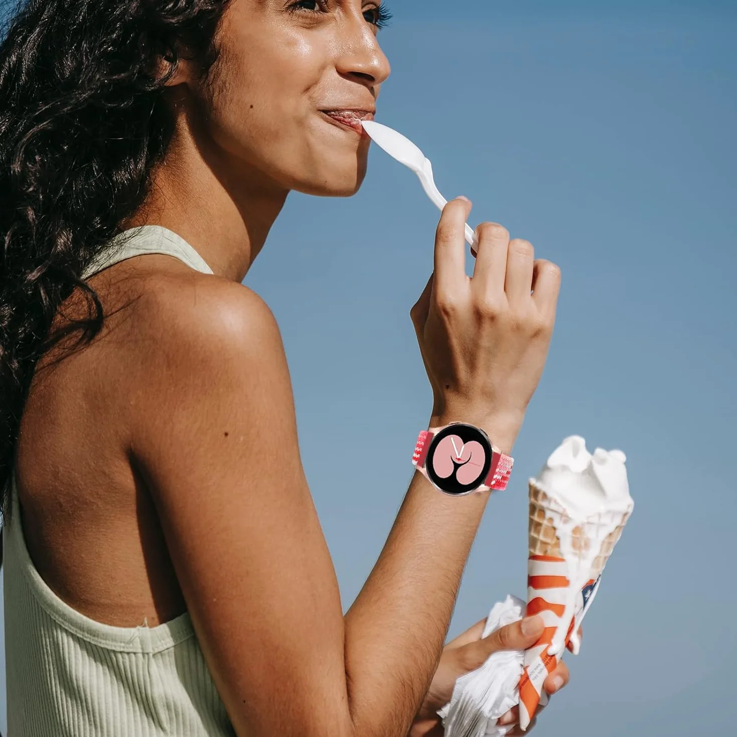 Issinlky 18 mm nylonowa opaska w oplocie kompatybilna z Garmin Venu 2S/Venu 3S/Vivomove 3S/Vivoactive 4S/Forerunner 255s/265s, elastyczny pasek z szybkozłączką do Huawei Watch GT5 41mm/GT4 41mm