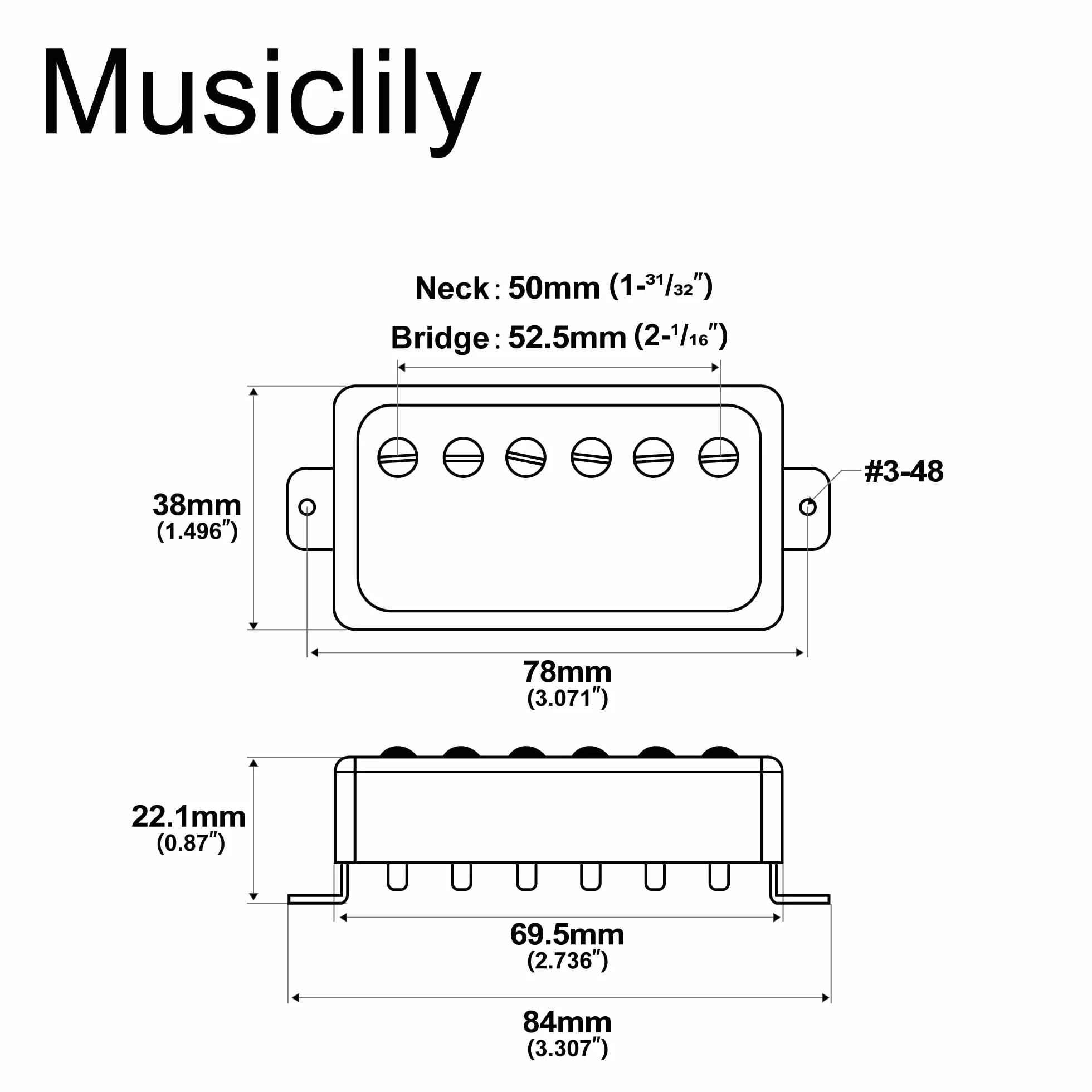 Artec VH59 Vintage Alnico 5 Humbucker Pickup Set do Gitary Elektrycznej Les Paul, Chrom