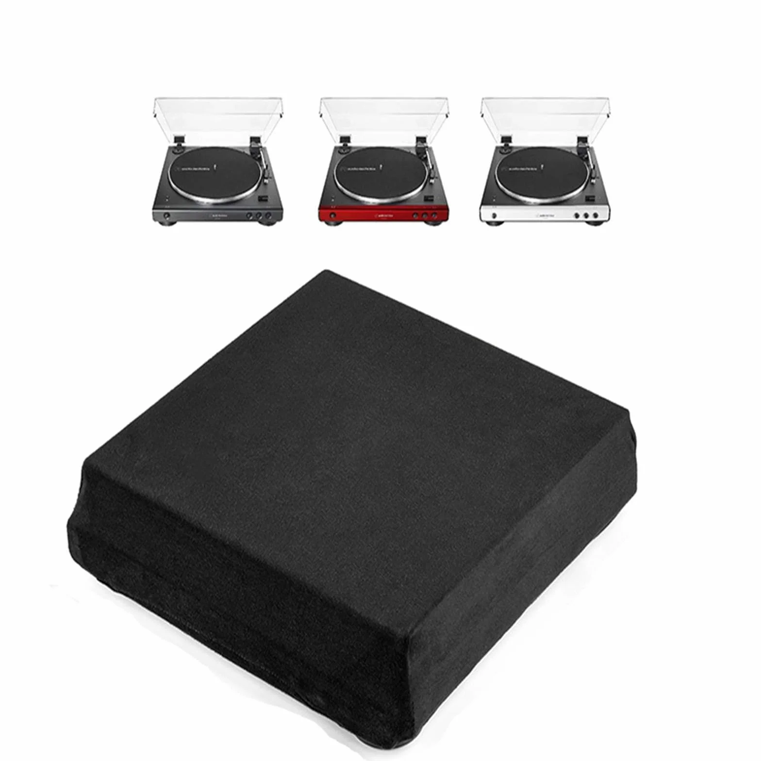 Ochronny Futerał na Osłonę Przeciwpyłową Akcesoria Dust Cover do Audio-Technica AT-LP60X i AT-LP60XBT pełni automatyczny gramofon,Czarny