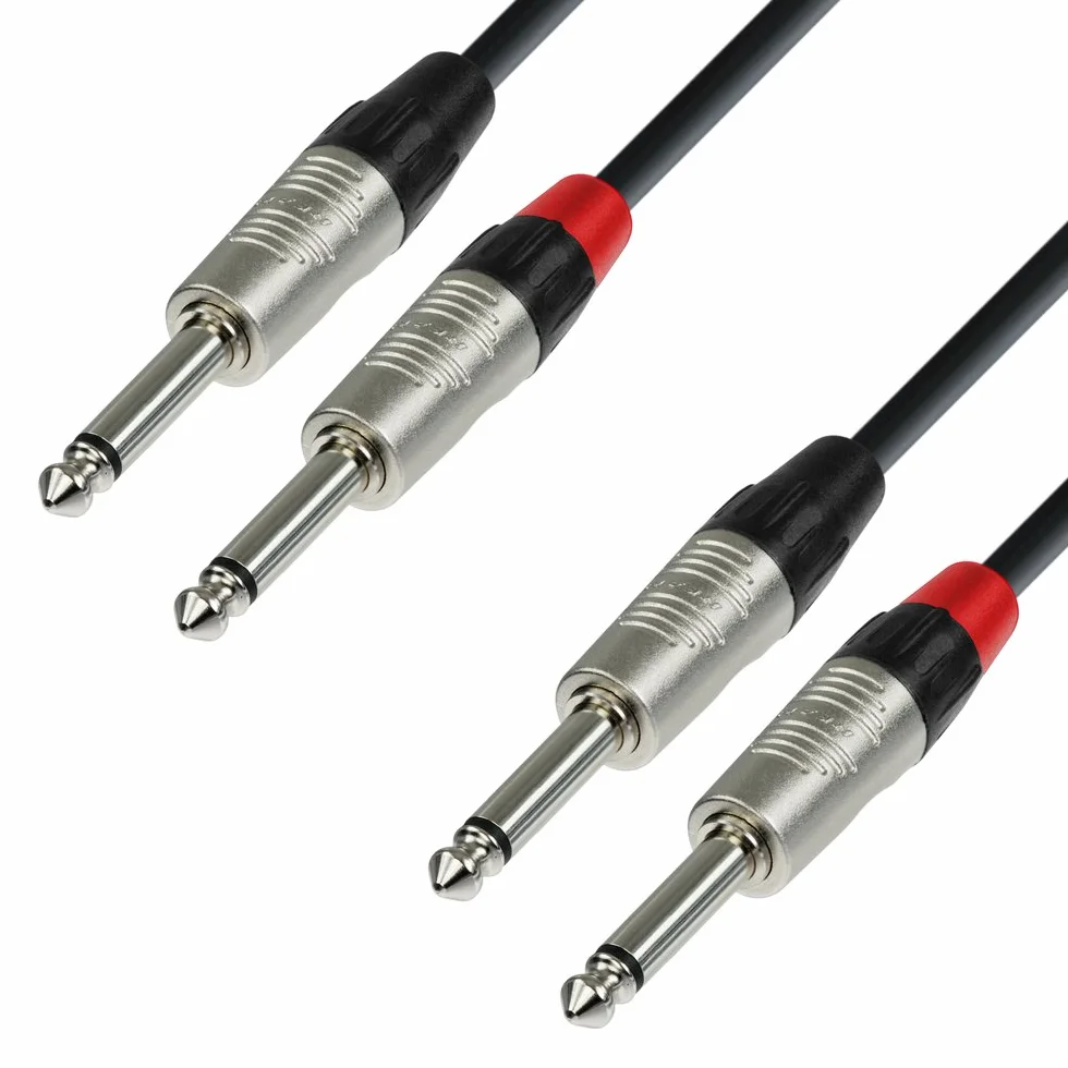 K4 TPP 0150 kabel audio REAN 2 x 6,3 mm jack mono na 2 x 6,3 mm jack mono 1,5 m