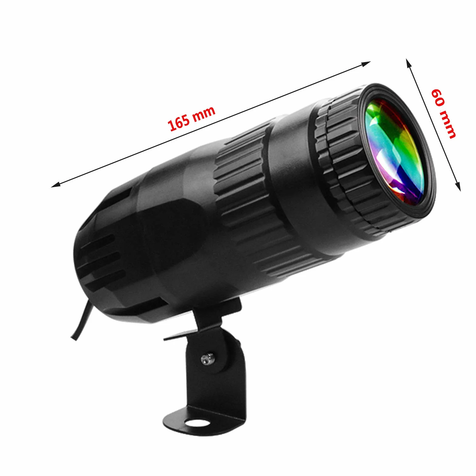 Lixada Pinspot Mini reflektor LED RGBW z pilotem zdalnego sterowania czarny