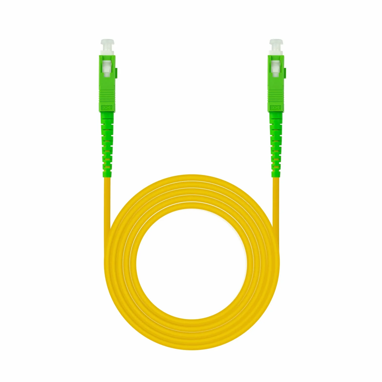 NANOCABLE 10.20.0015- Kabel światłowodowy do routera SC/APC do SC/APC Pojedynczy Simplex LSZH, Żółty, 15 m